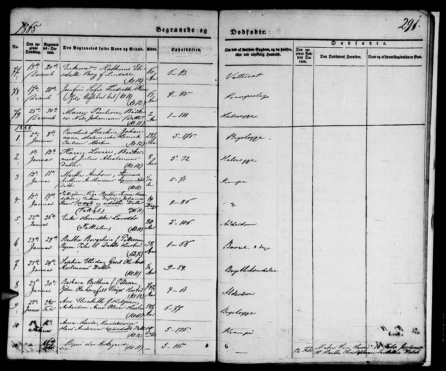 Nykirken Sokneprestembete, SAB/A-77101/H/Hab: Parish register (copy) no. E 1, 1840-1866, p. 291