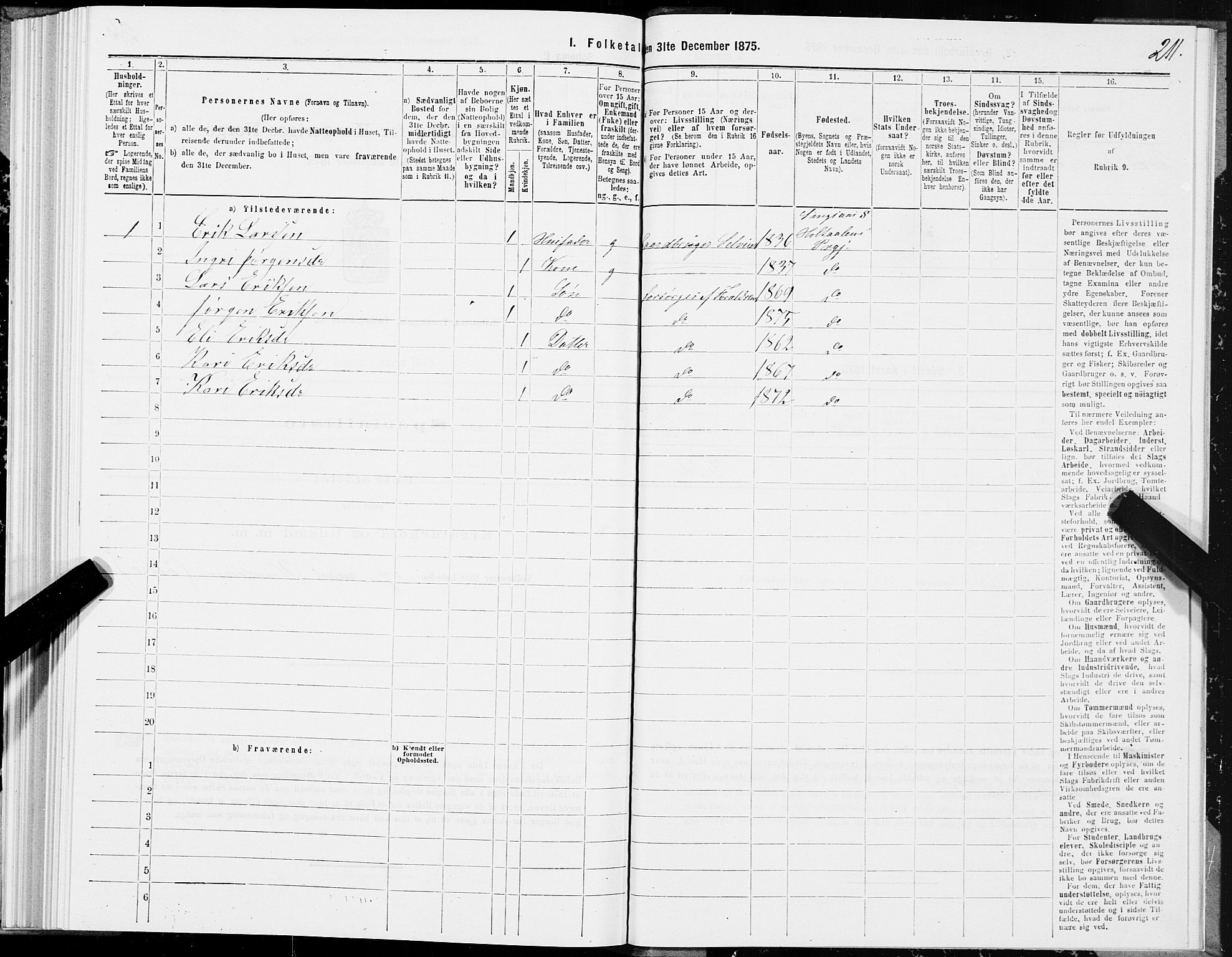 SAT, 1875 census for 1645P Haltdalen, 1875, p. 3211