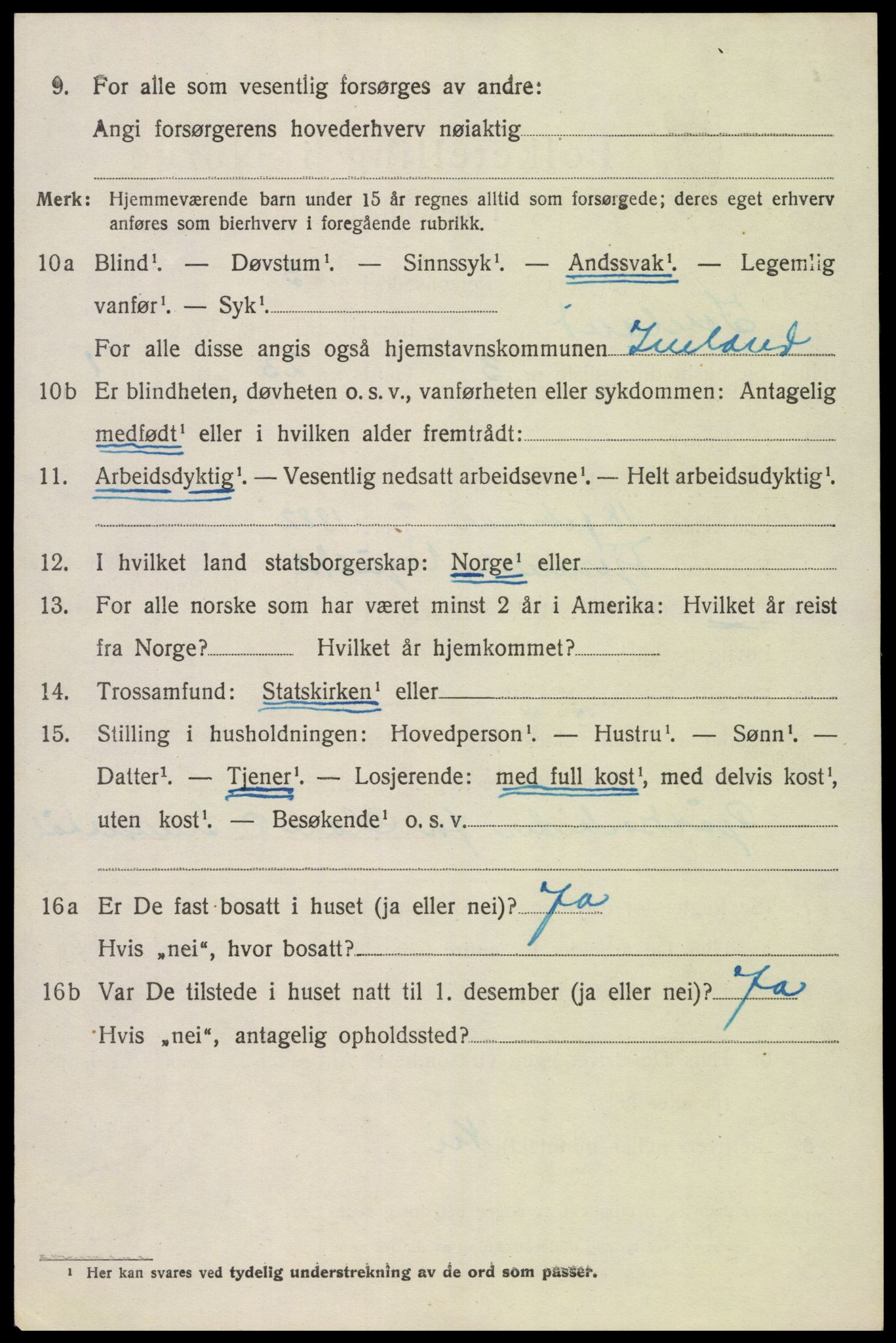 SAK, 1920 census for Iveland, 1920, p. 966