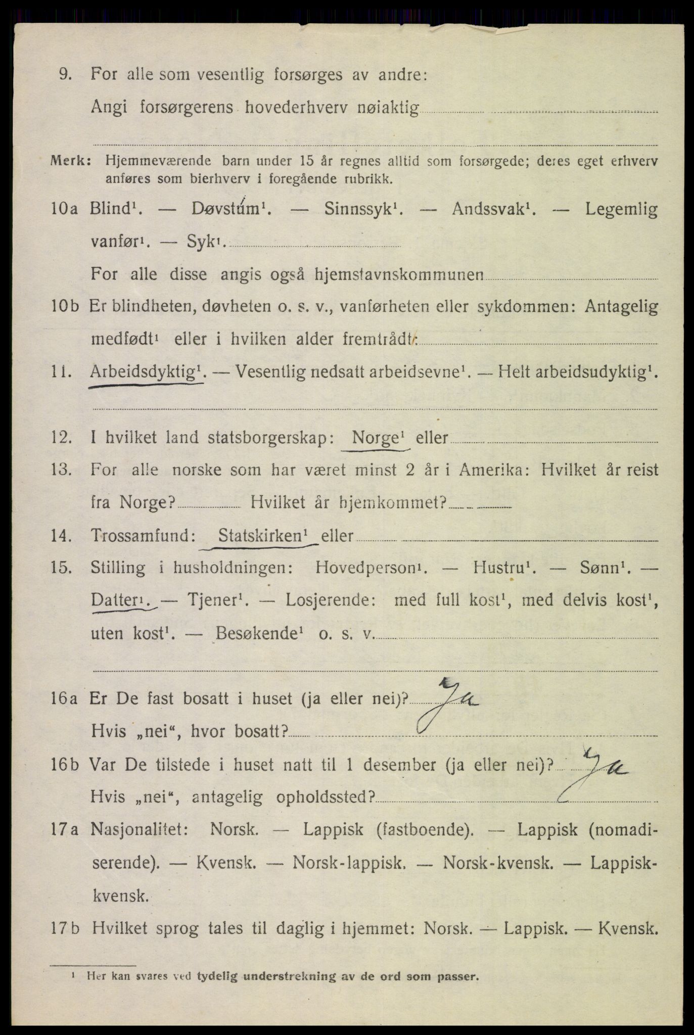 SAT, 1920 census for Borge, 1920, p. 3068