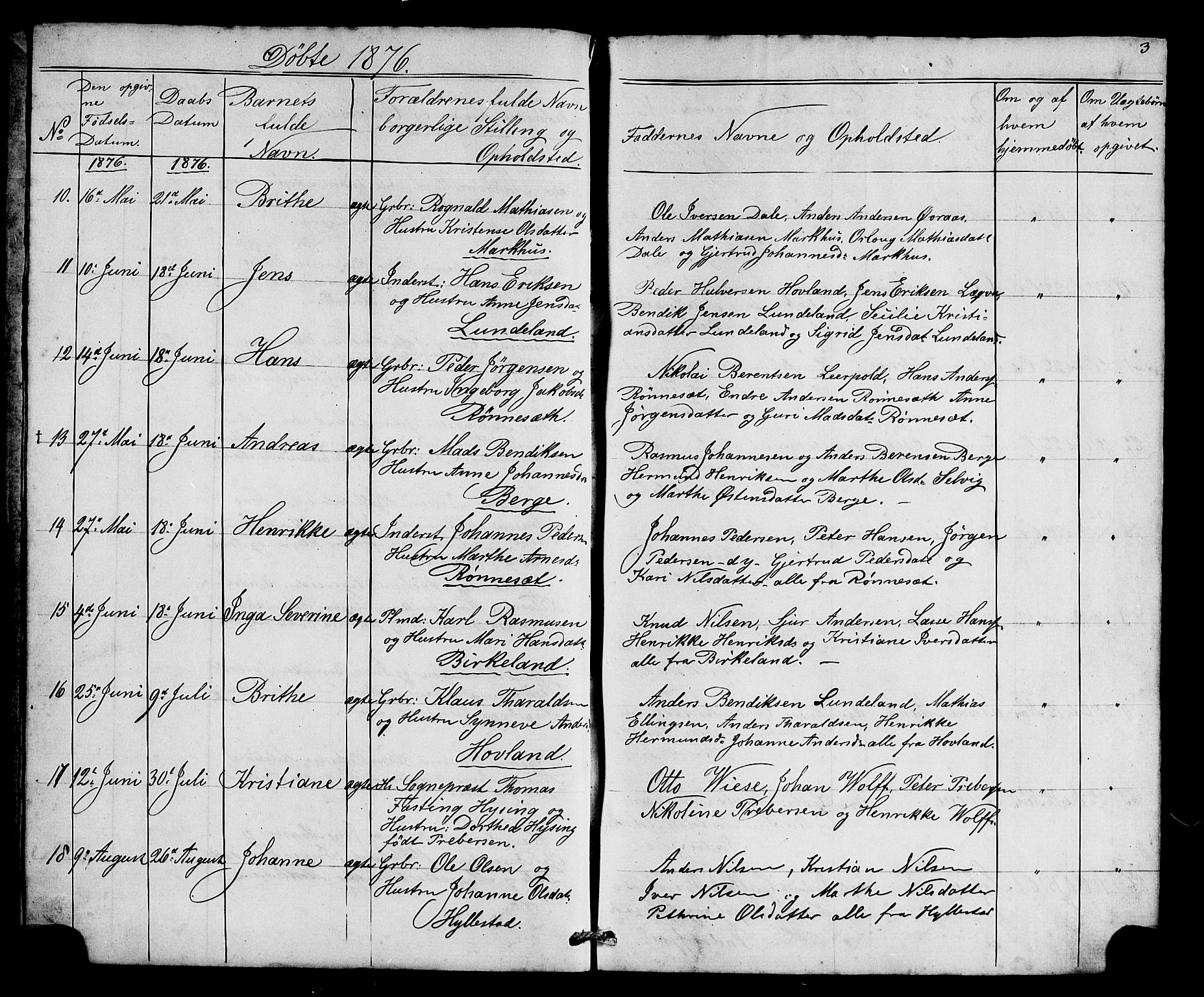 Hyllestad sokneprestembete, SAB/A-80401: Parish register (copy) no. A 2, 1876-1906, p. 3