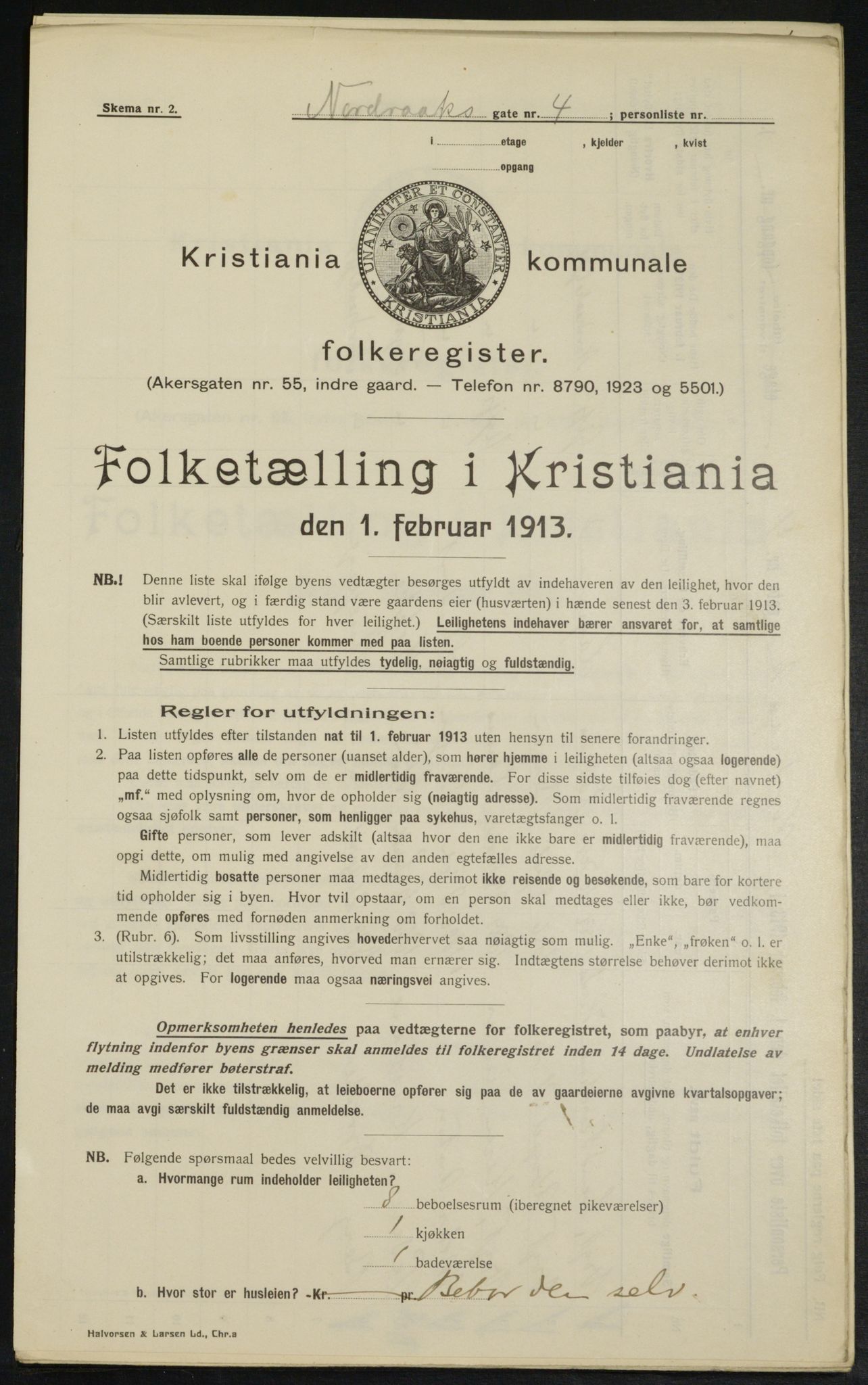 OBA, Municipal Census 1913 for Kristiania, 1913, p. 73423