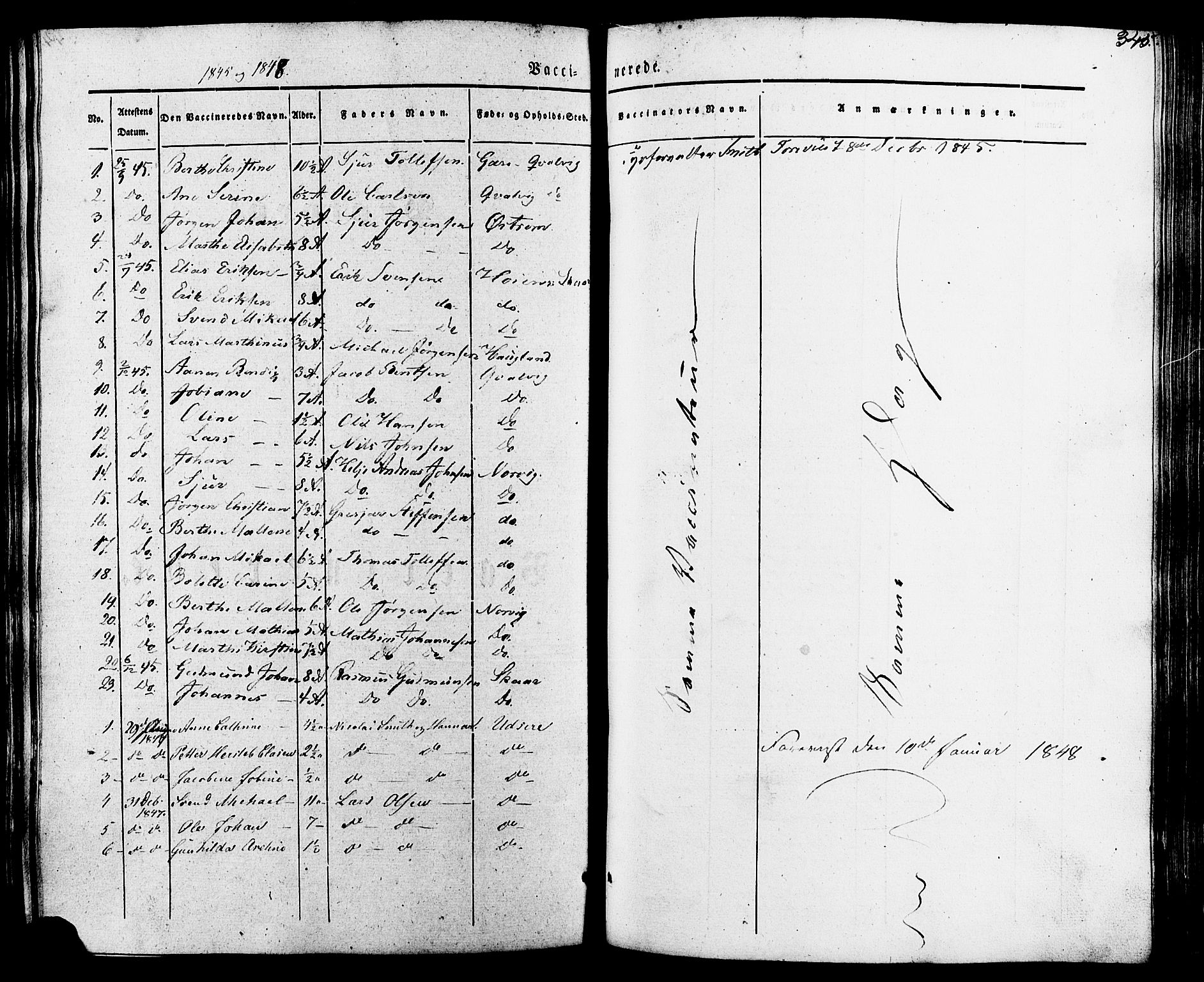 Torvastad sokneprestkontor, AV/SAST-A -101857/H/Ha/Haa/L0007: Parish register (official) no. A 7, 1838-1882, p. 345