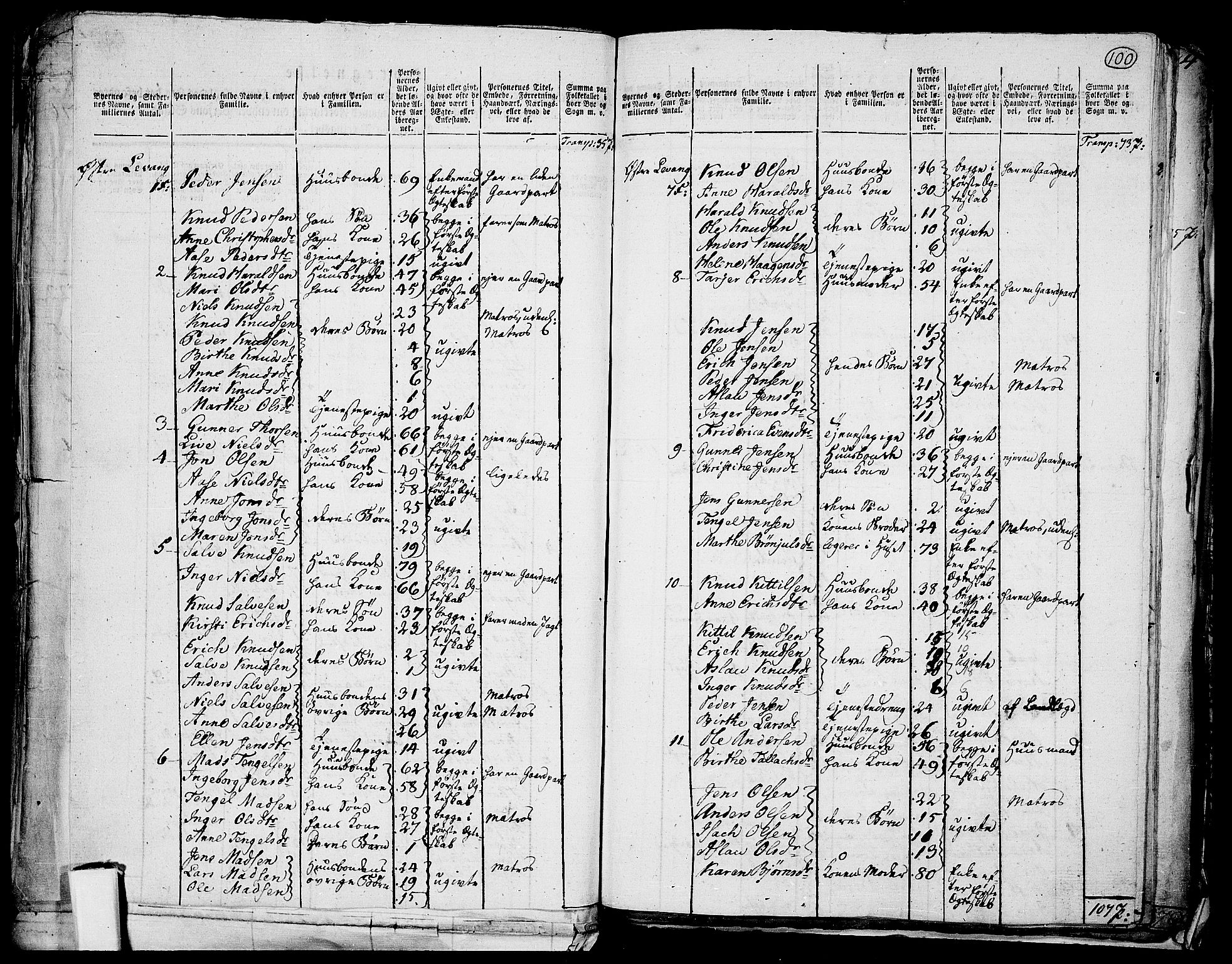 RA, 1801 census for 0801P Kragerø, 1801, p. 99b-100a