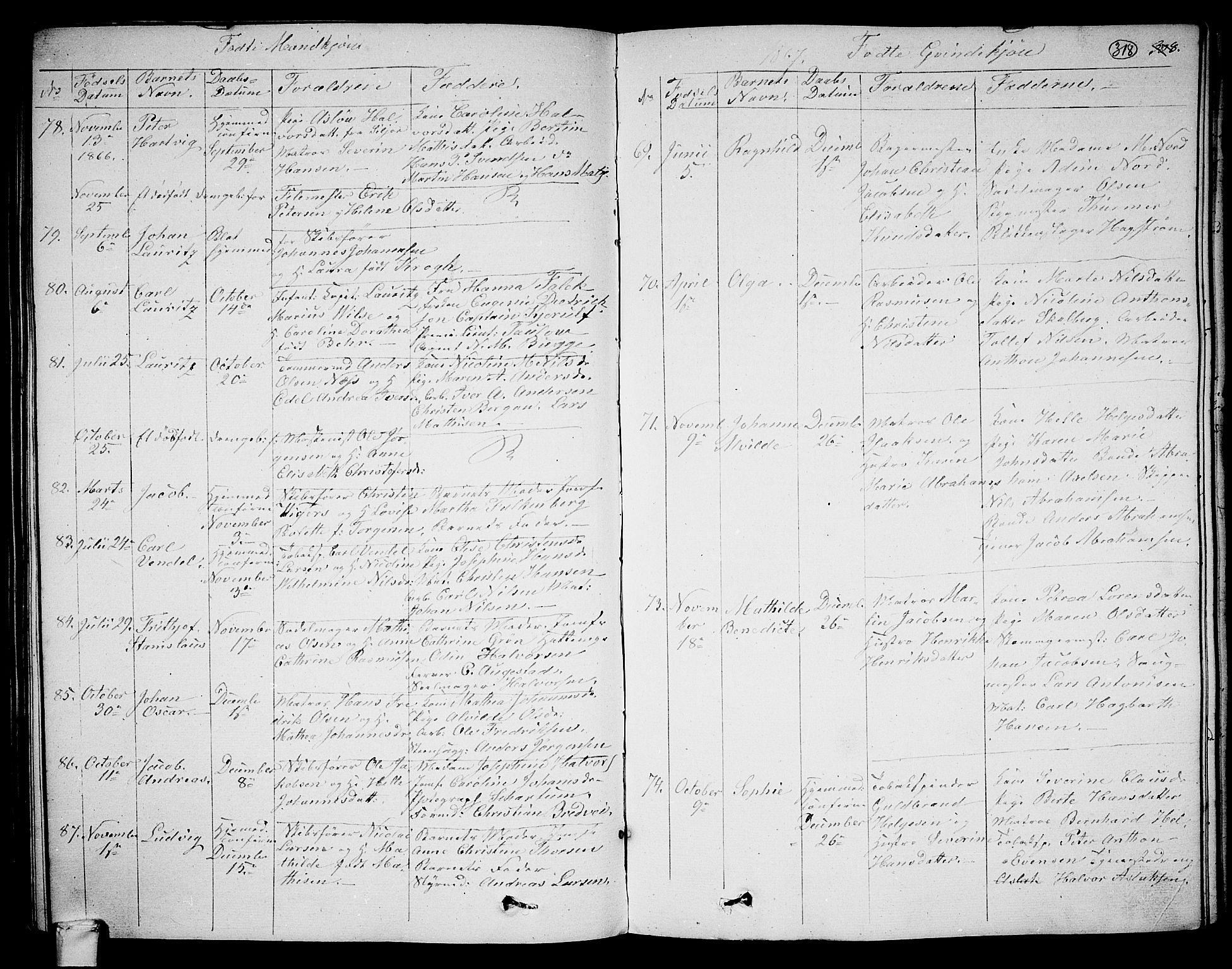 Larvik kirkebøker, AV/SAKO-A-352/G/Ga/L0003a: Parish register (copy) no. I 3A, 1830-1870, p. 318