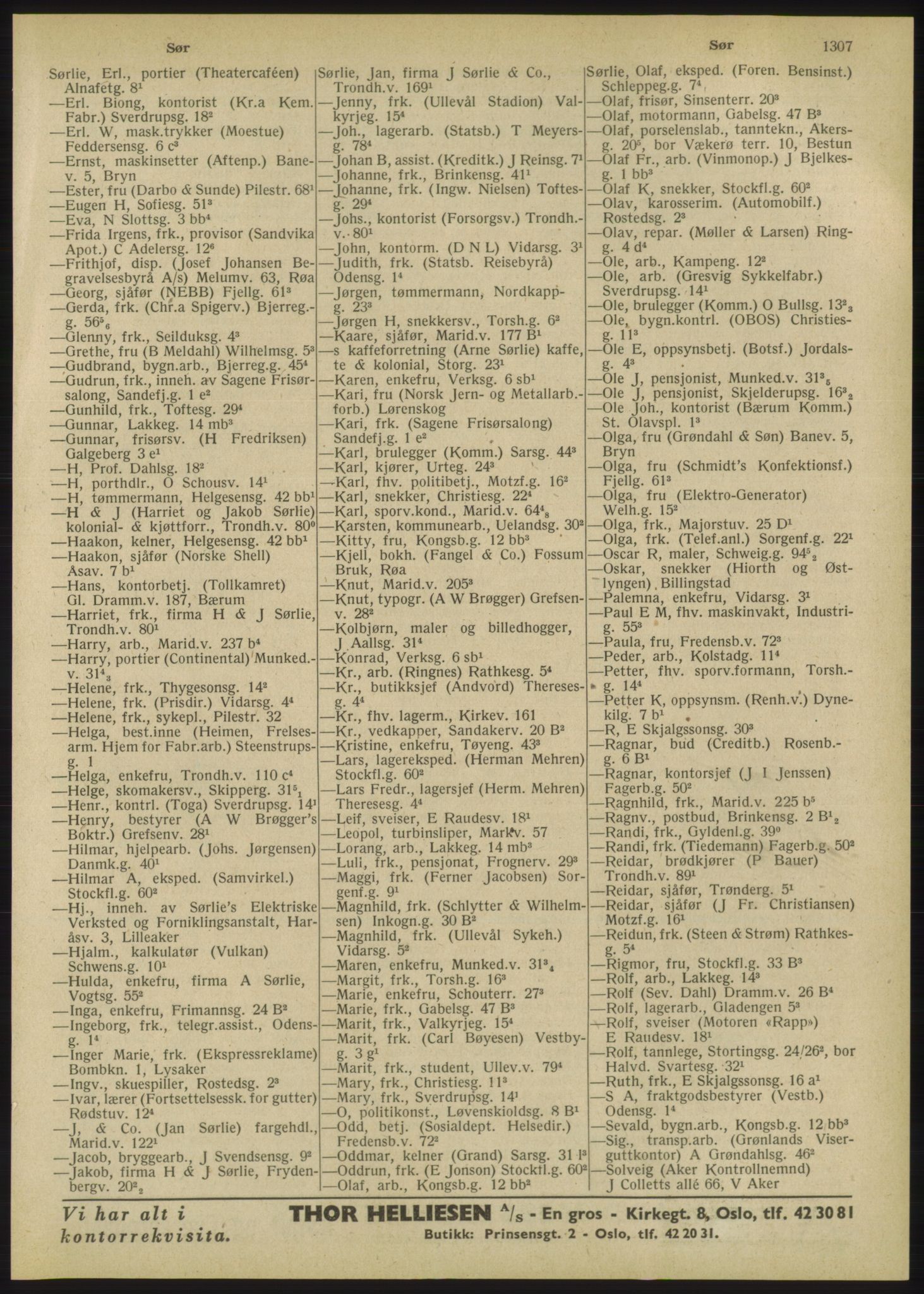 Kristiania/Oslo adressebok, PUBL/-, 1947, p. 1307