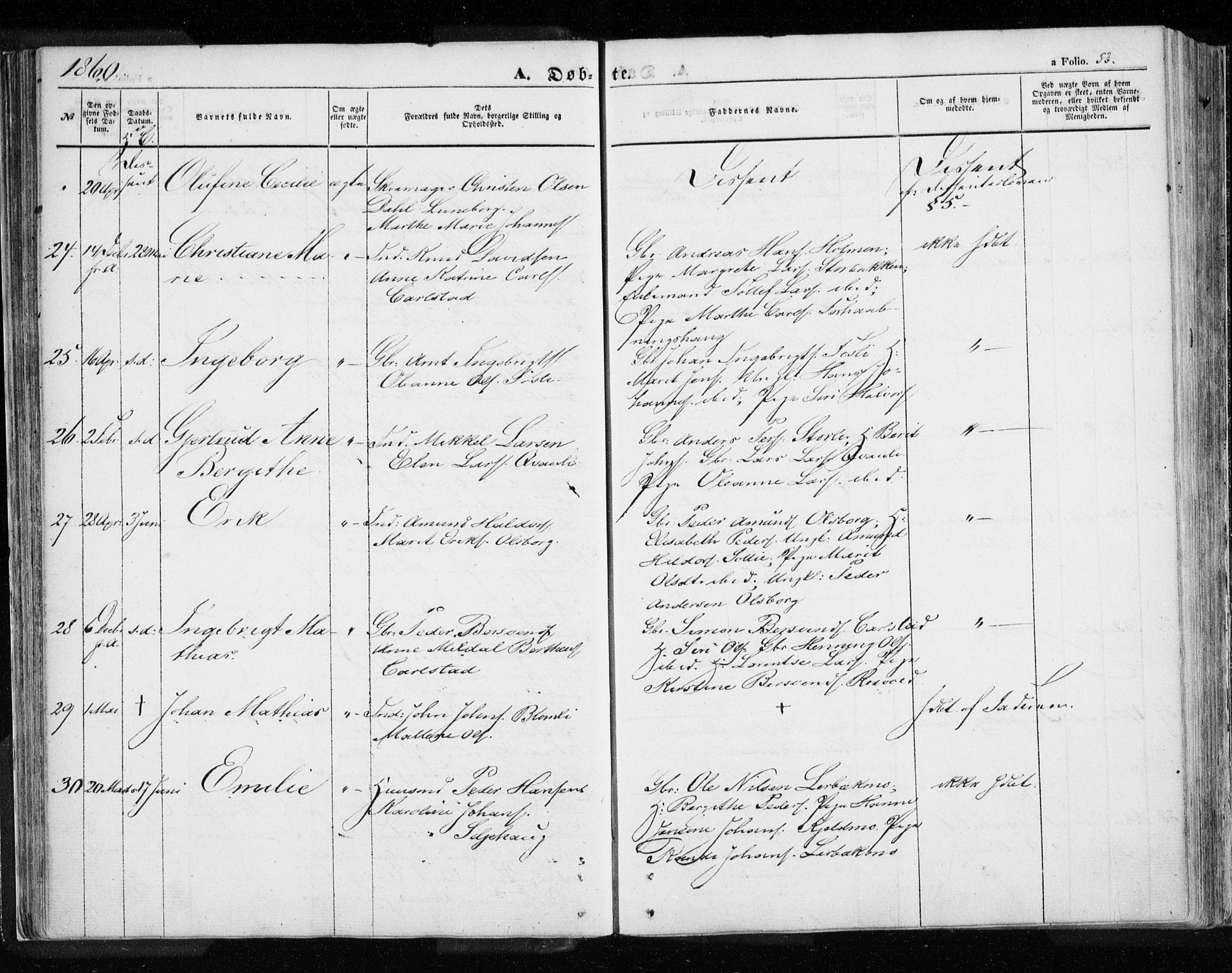 Målselv sokneprestembete, AV/SATØ-S-1311/G/Ga/Gaa/L0003kirke: Parish register (official) no. 3, 1853-1863, p. 53