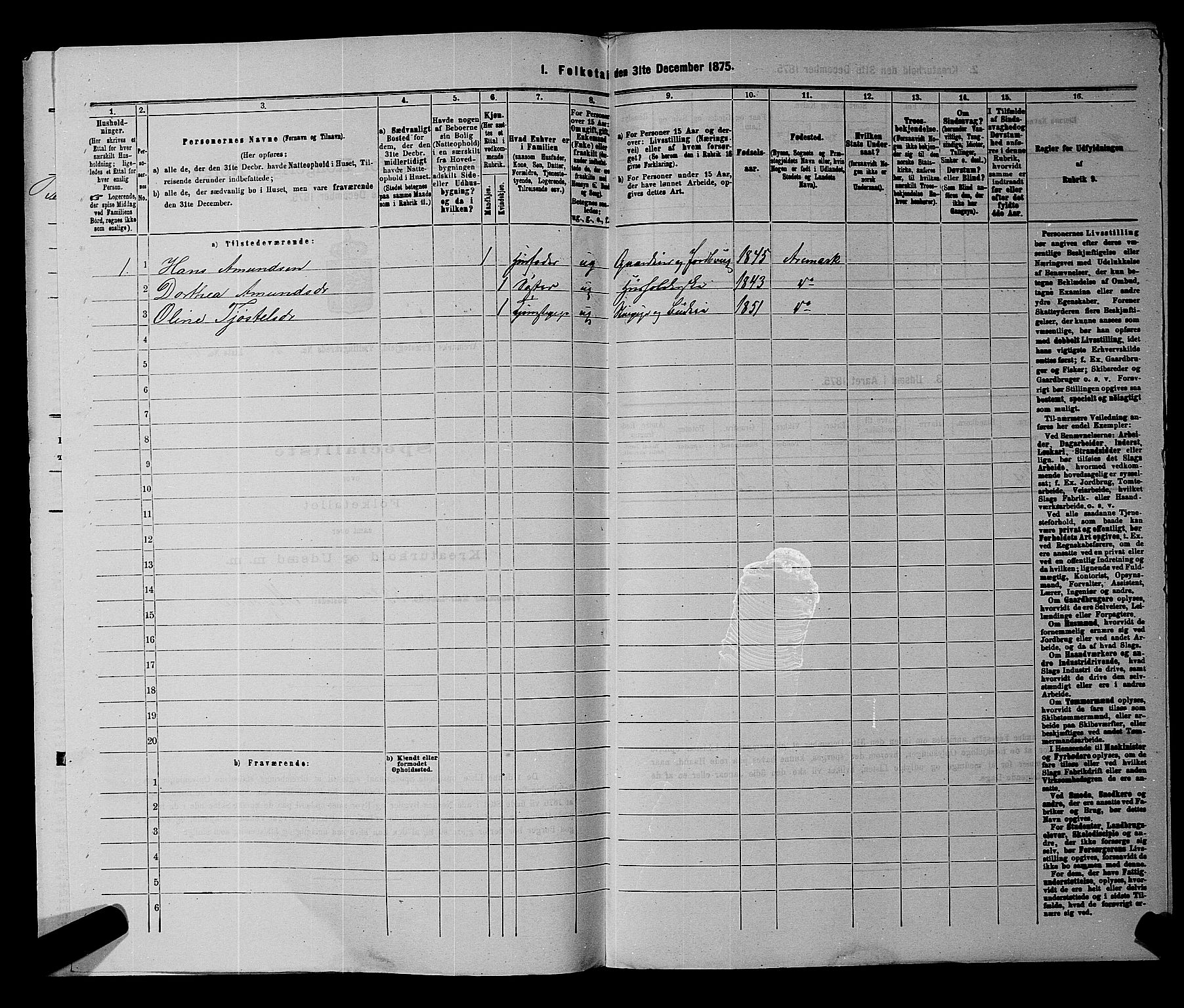 RA, 1875 census for 0118P Aremark, 1875, p. 366