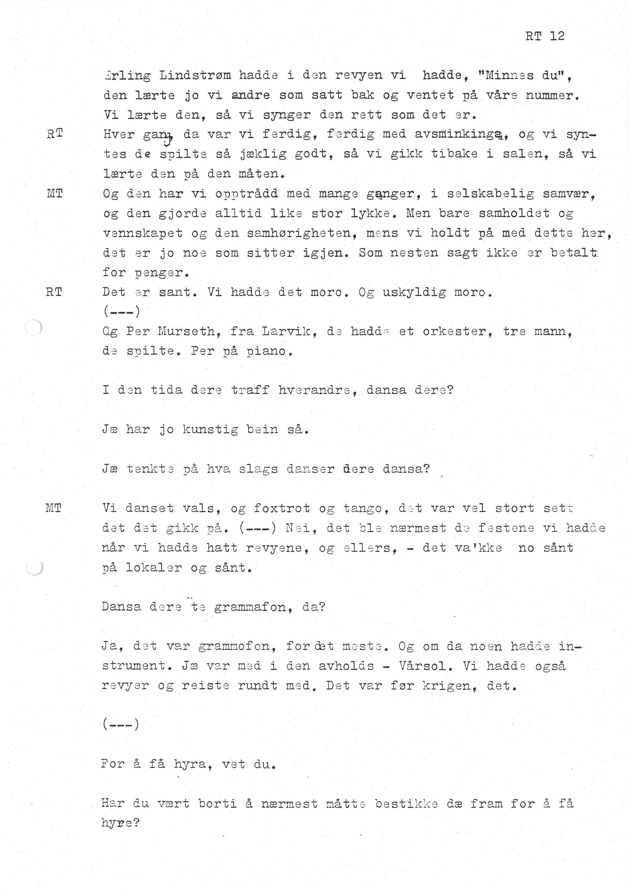 Sa 16 - Folkemusikk fra Vestfold, Gjerdesamlingen, VEMU/A-1868/I/L0001: Informantregister med intervjunedtegnelser, 1979-1986