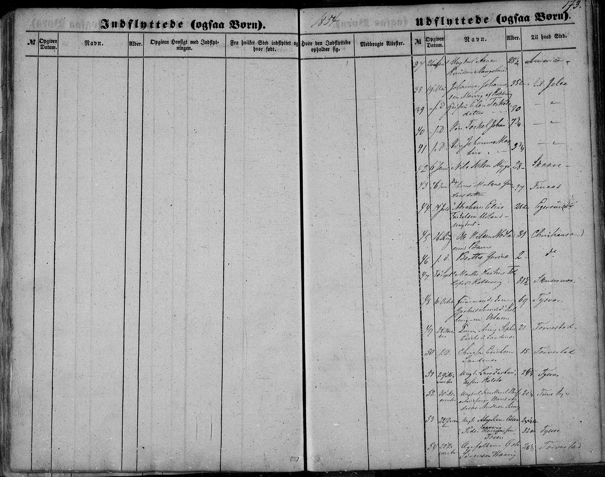 Avaldsnes sokneprestkontor, AV/SAST-A -101851/H/Ha/Haa/L0008: Parish register (official) no. A 8, 1847-1857, p. 173