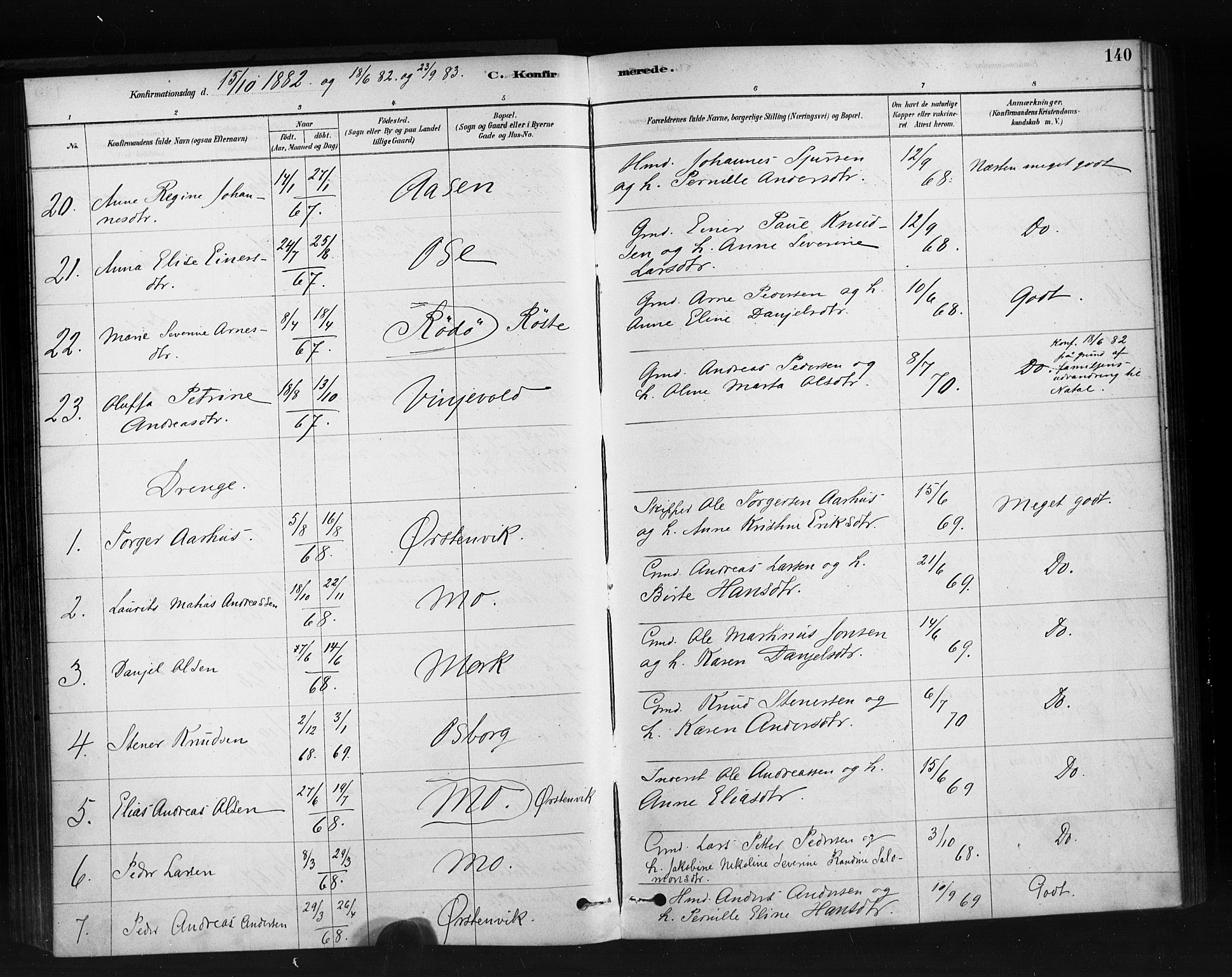 Ministerialprotokoller, klokkerbøker og fødselsregistre - Møre og Romsdal, AV/SAT-A-1454/513/L0176: Parish register (official) no. 513A03, 1877-1889, p. 140