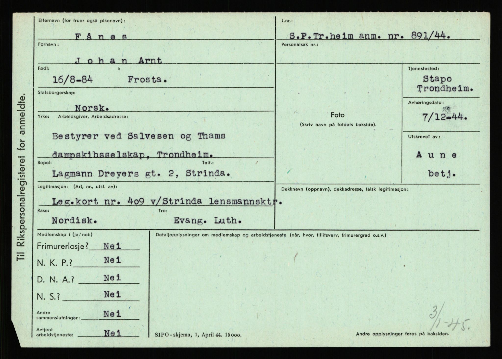 Statspolitiet - Hovedkontoret / Osloavdelingen, AV/RA-S-1329/C/Ca/L0005: Furali - Hamula, 1943-1945, p. 413