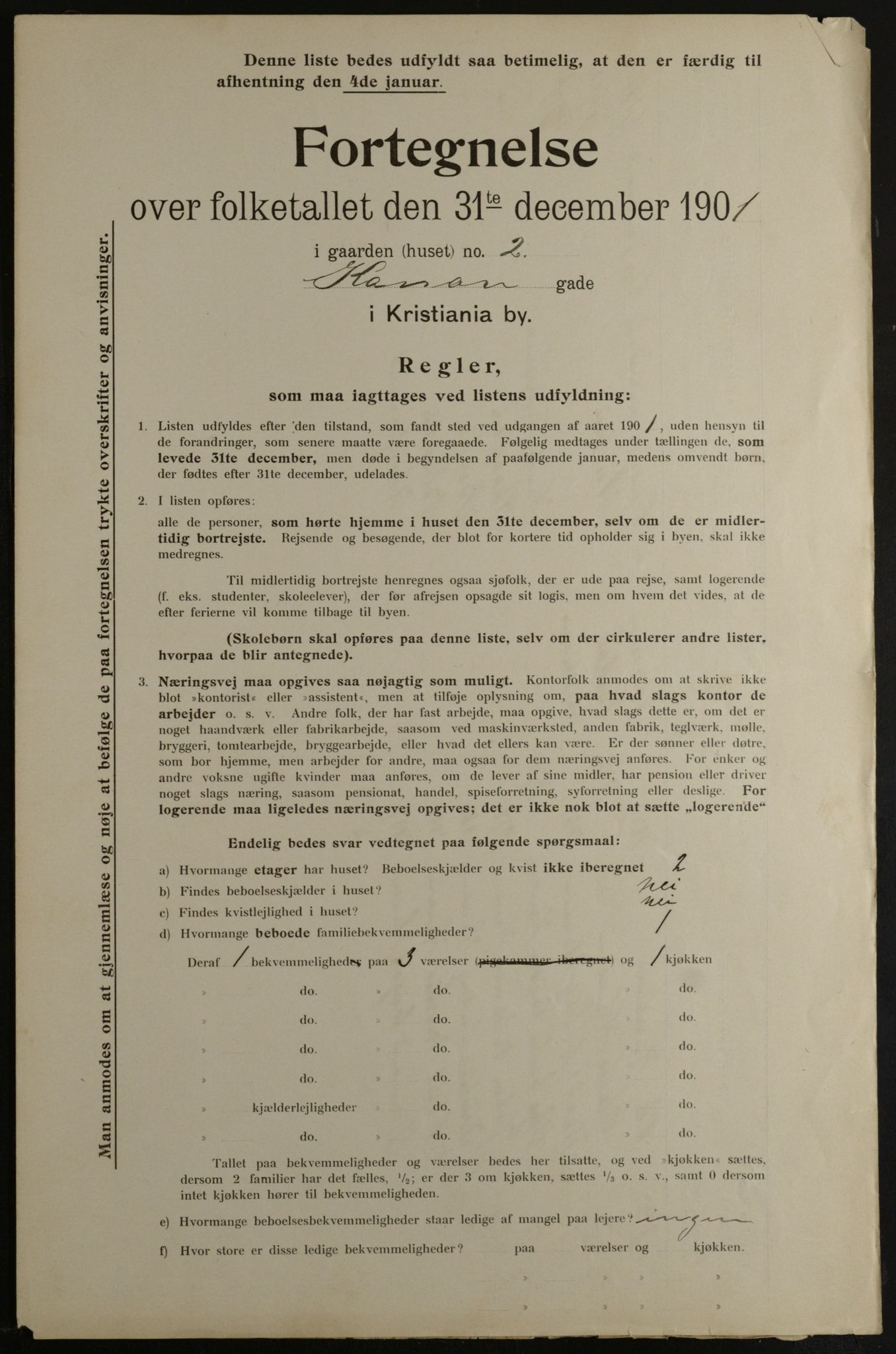 OBA, Municipal Census 1901 for Kristiania, 1901, p. 7497