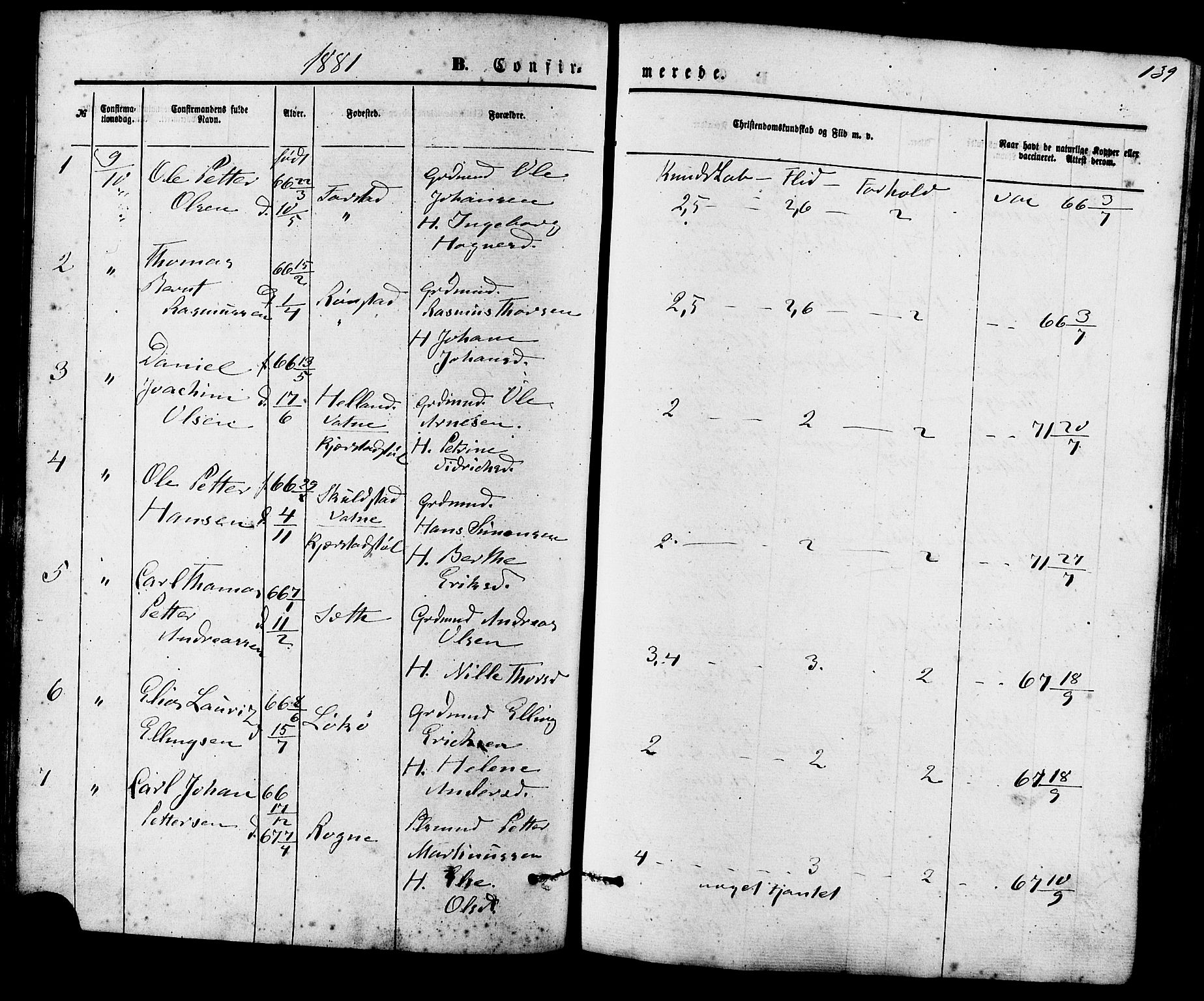 Ministerialprotokoller, klokkerbøker og fødselsregistre - Møre og Romsdal, AV/SAT-A-1454/536/L0500: Parish register (official) no. 536A09, 1876-1889, p. 139