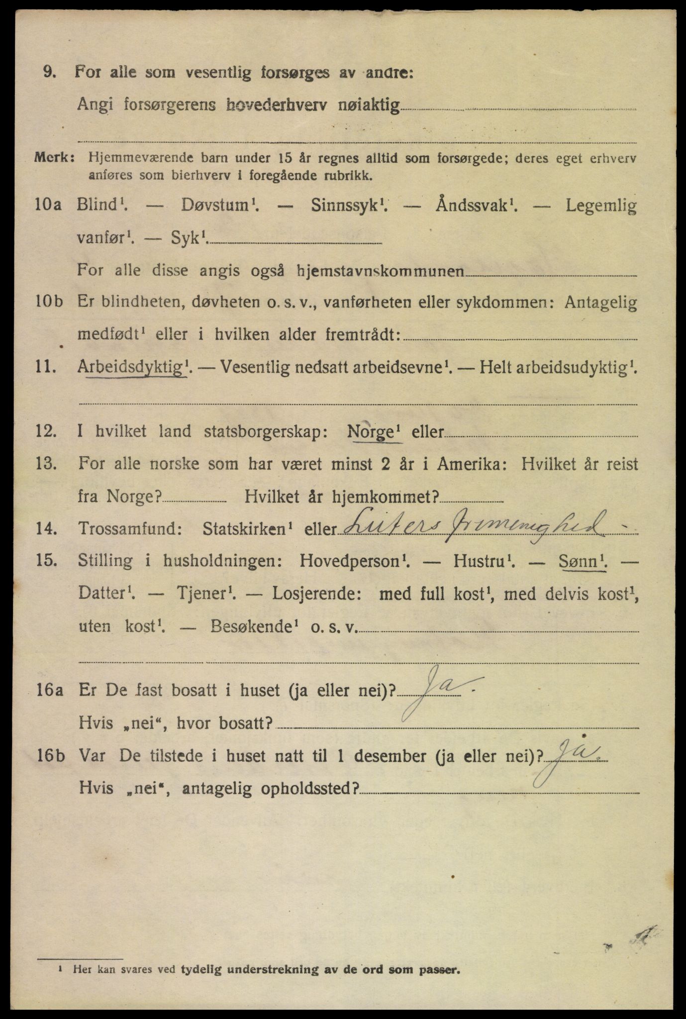 SAK, 1920 census for Hægeland, 1920, p. 1370