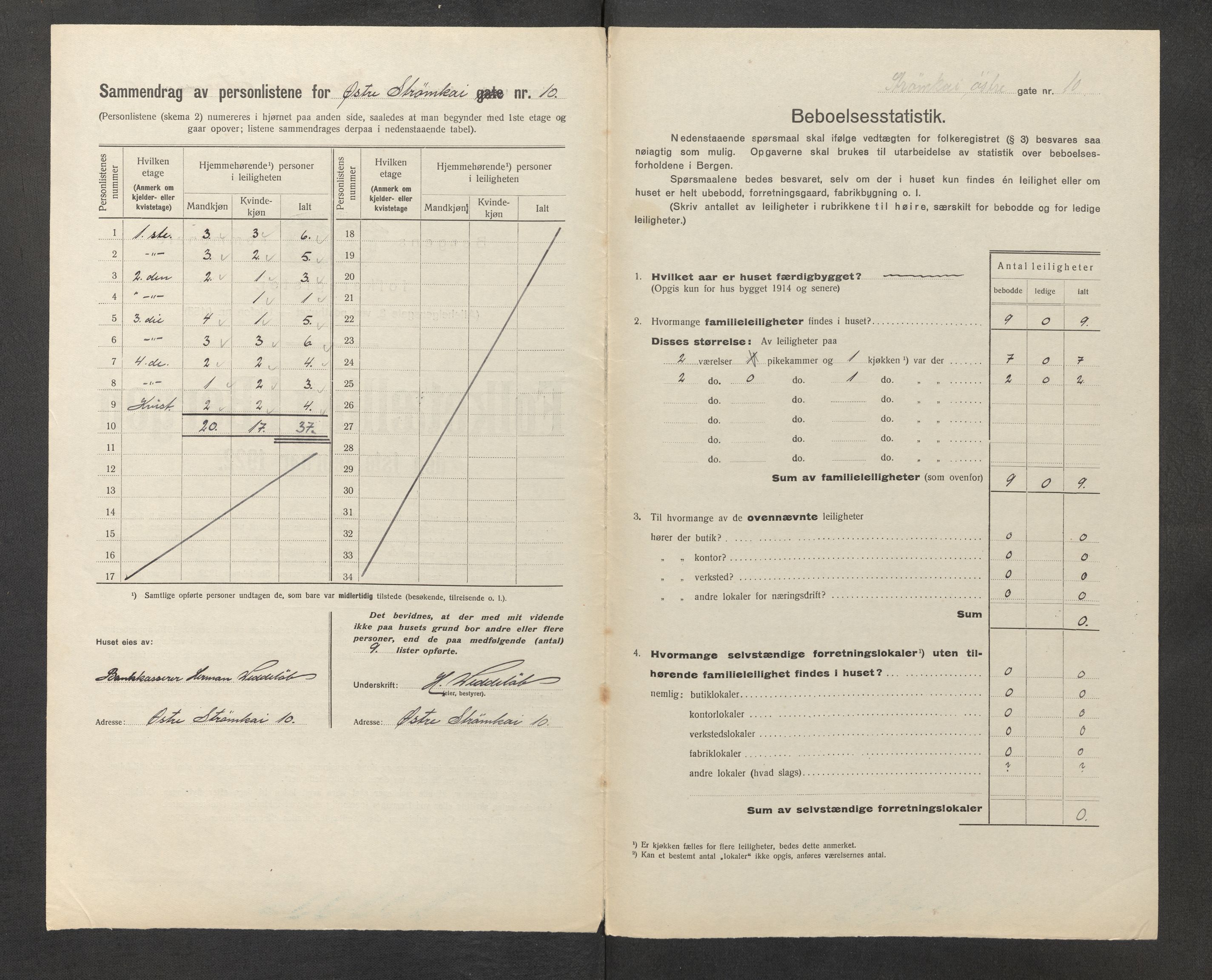 SAB, Municipal Census 1922 for Bergen, 1922, p. 41082