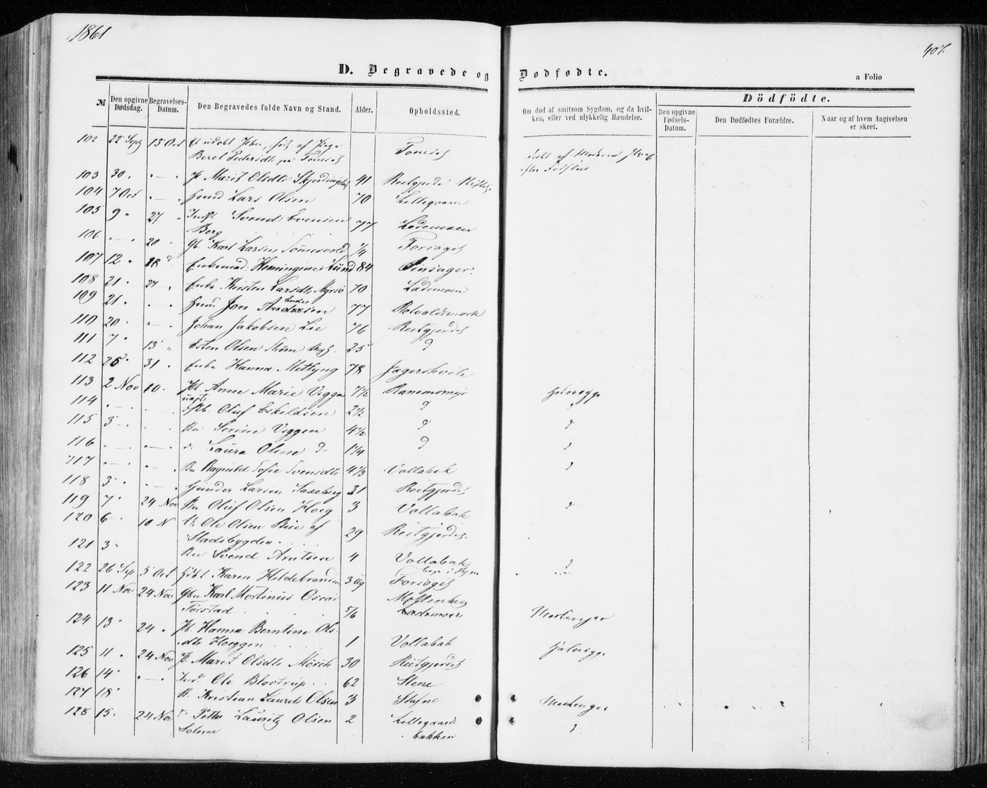 Ministerialprotokoller, klokkerbøker og fødselsregistre - Sør-Trøndelag, AV/SAT-A-1456/606/L0292: Parish register (official) no. 606A07, 1856-1865, p. 407