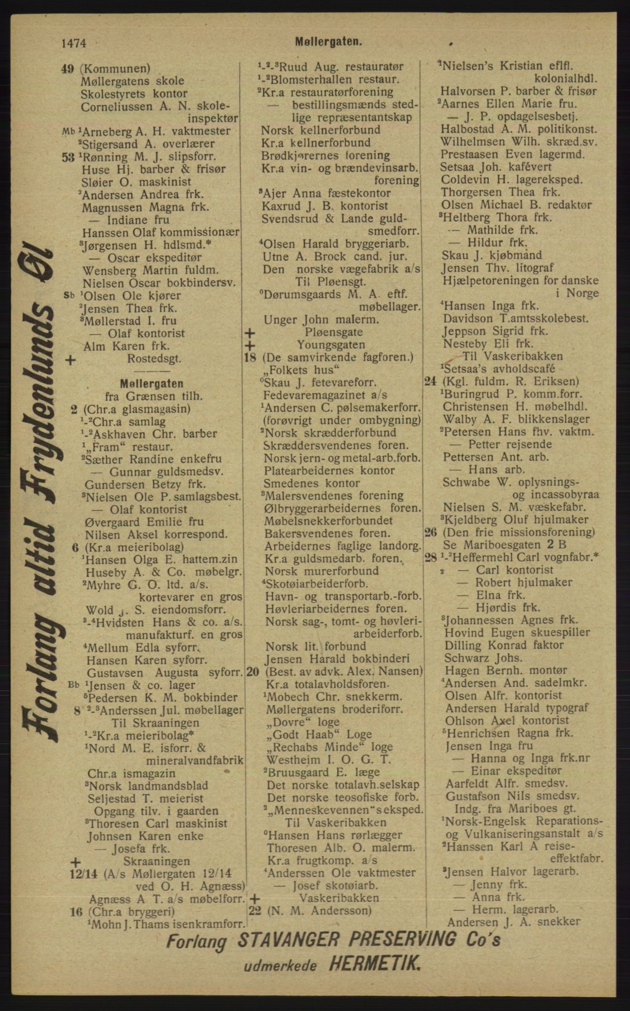 Kristiania/Oslo adressebok, PUBL/-, 1913, p. 1430