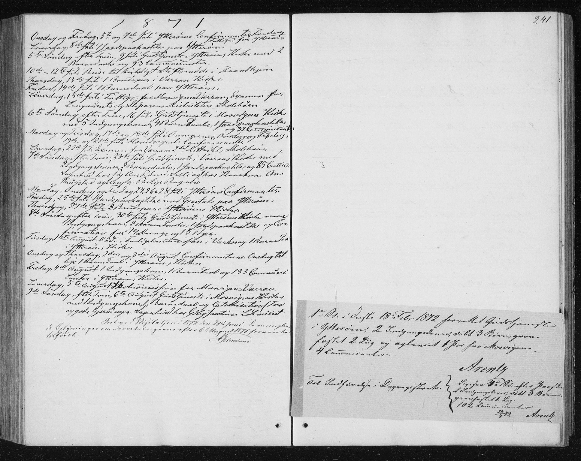 Ministerialprotokoller, klokkerbøker og fødselsregistre - Nord-Trøndelag, AV/SAT-A-1458/722/L0219: Parish register (official) no. 722A06, 1868-1880, p. 241