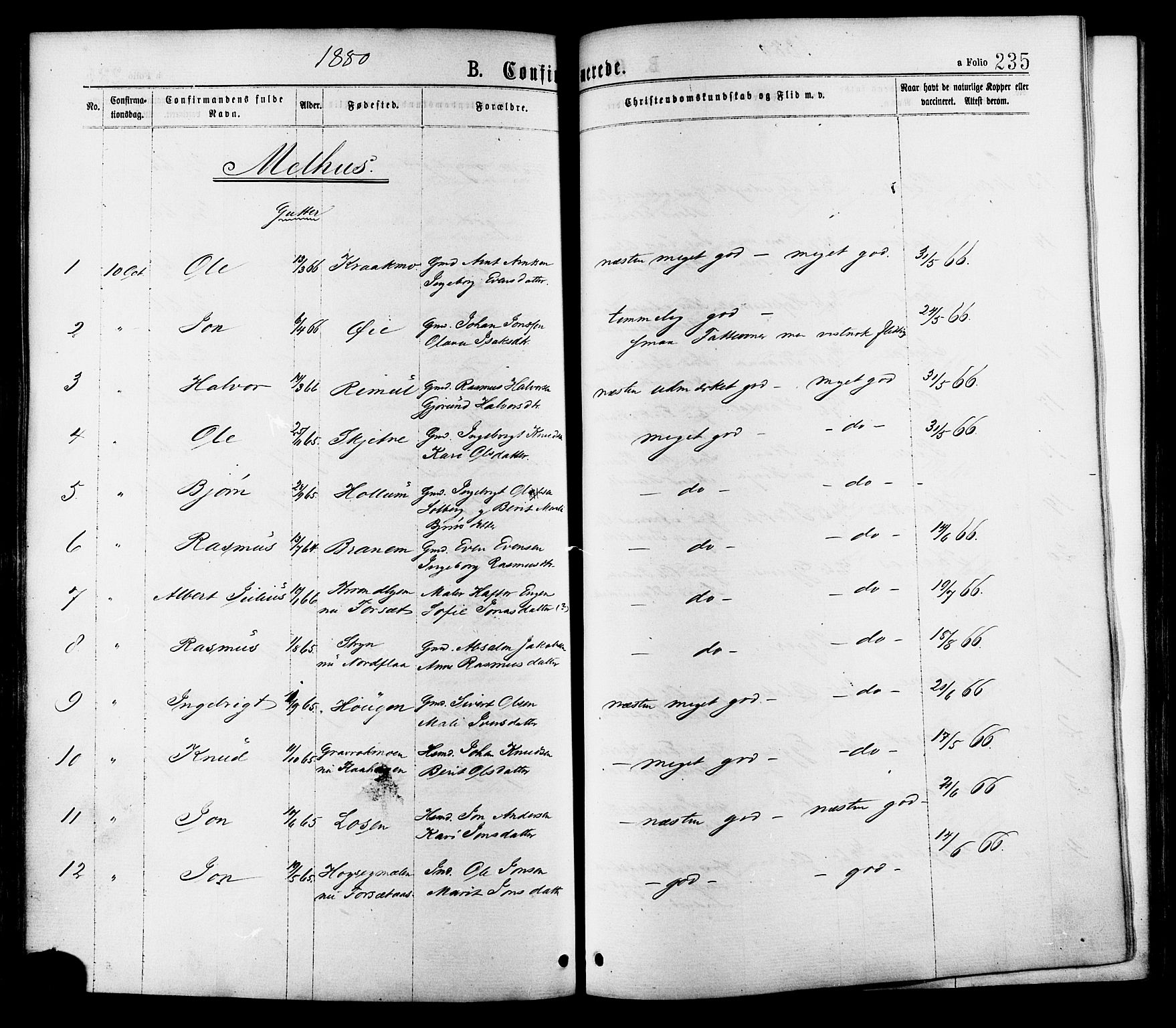 Ministerialprotokoller, klokkerbøker og fødselsregistre - Sør-Trøndelag, AV/SAT-A-1456/691/L1079: Parish register (official) no. 691A11, 1873-1886, p. 235