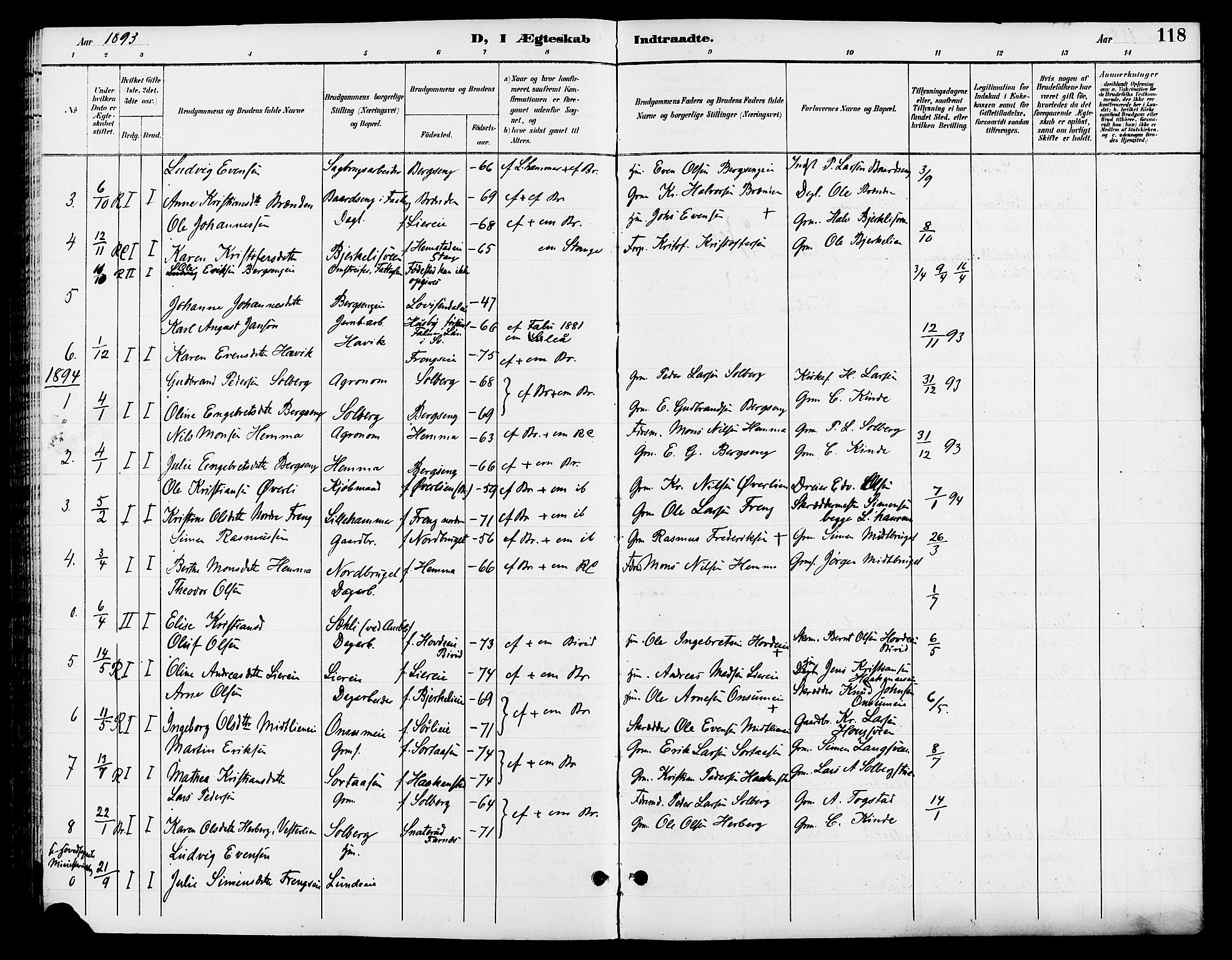 Ringsaker prestekontor, SAH/PREST-014/L/La/L0013: Parish register (copy) no. 13, 1891-1904, p. 118