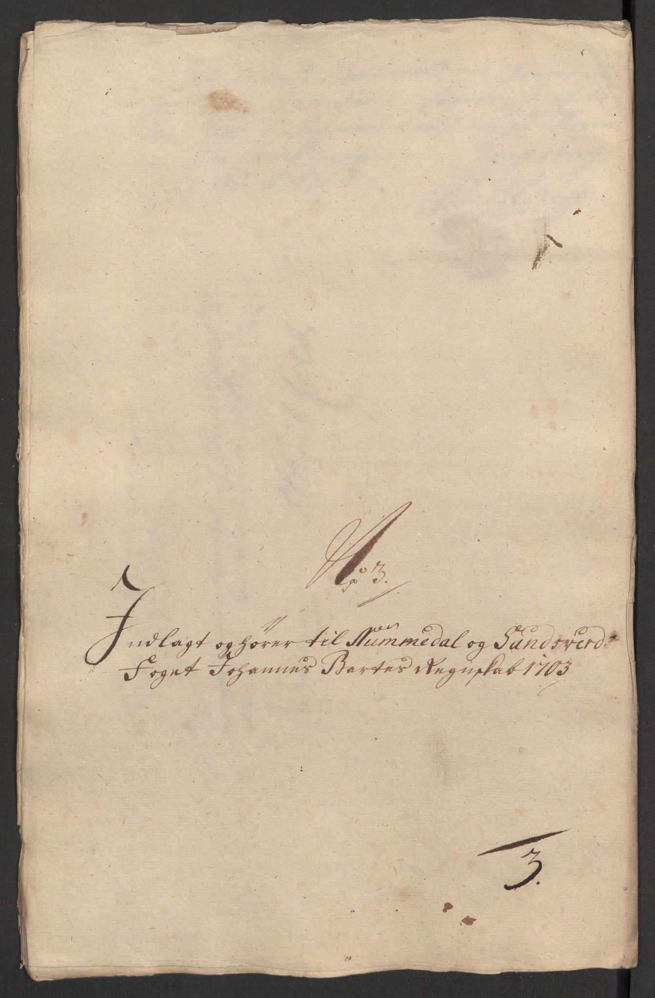 Rentekammeret inntil 1814, Reviderte regnskaper, Fogderegnskap, RA/EA-4092/R24/L1581: Fogderegnskap Numedal og Sandsvær, 1703, p. 42