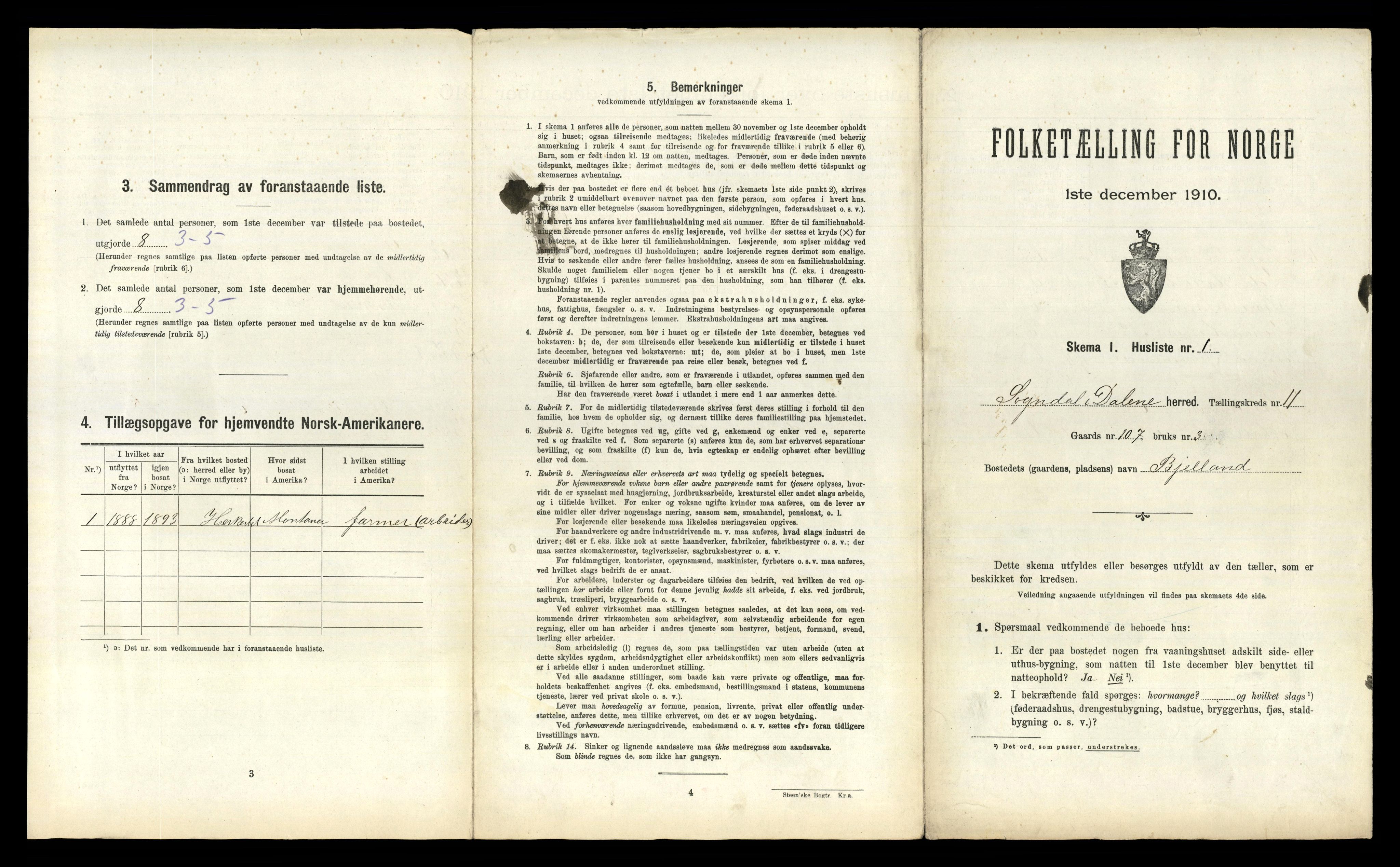 RA, 1910 census for Sokndal, 1910, p. 960