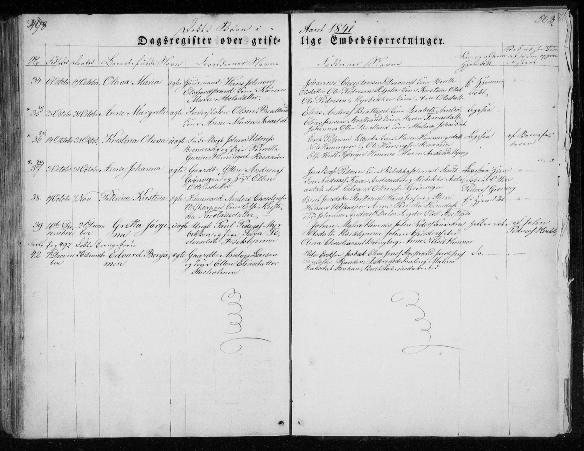 Ministerialprotokoller, klokkerbøker og fødselsregistre - Nordland, AV/SAT-A-1459/825/L0354: Parish register (official) no. 825A08, 1826-1841, p. 498-503