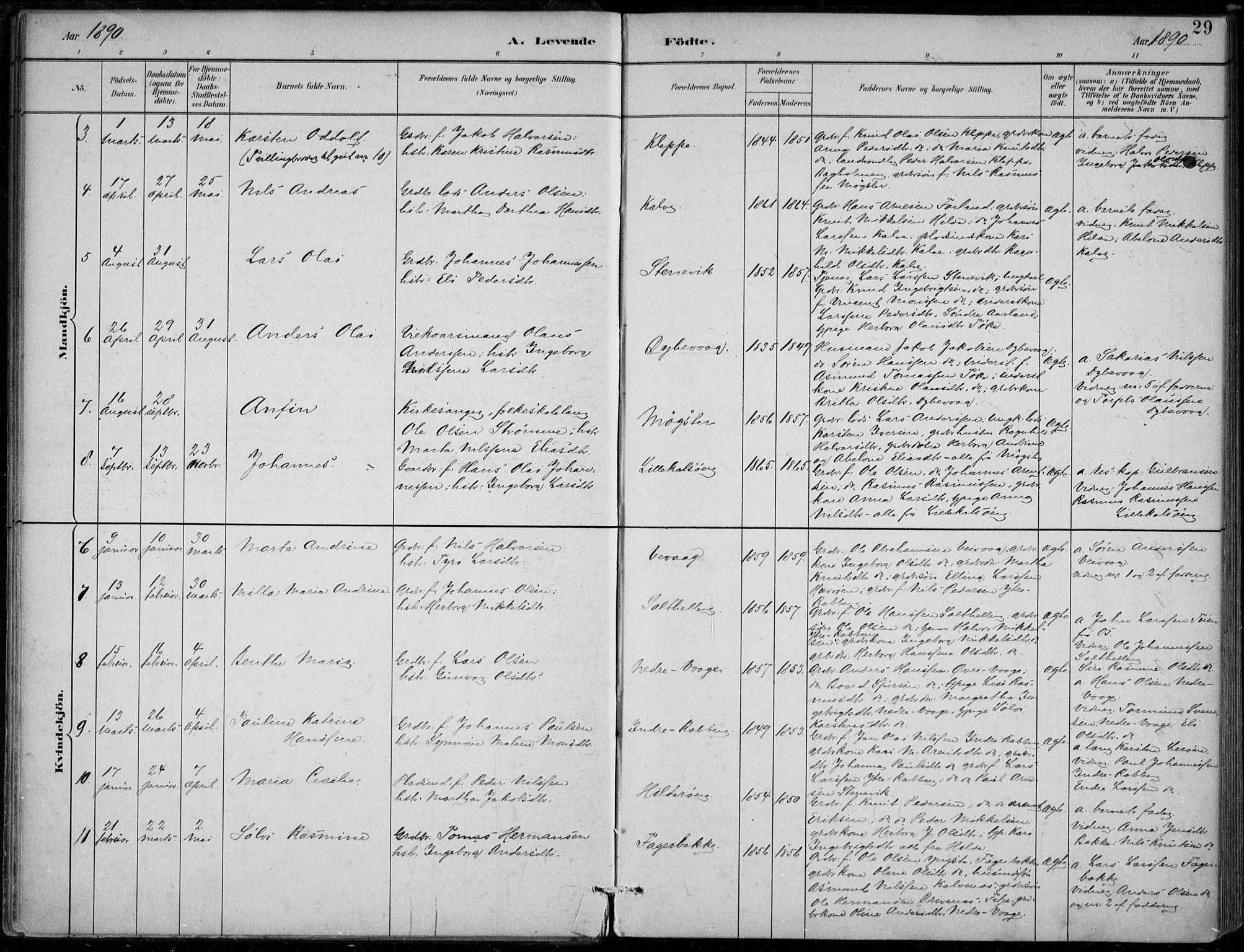 Sund sokneprestembete, AV/SAB-A-99930: Parish register (official) no. D 1, 1882-1899, p. 29