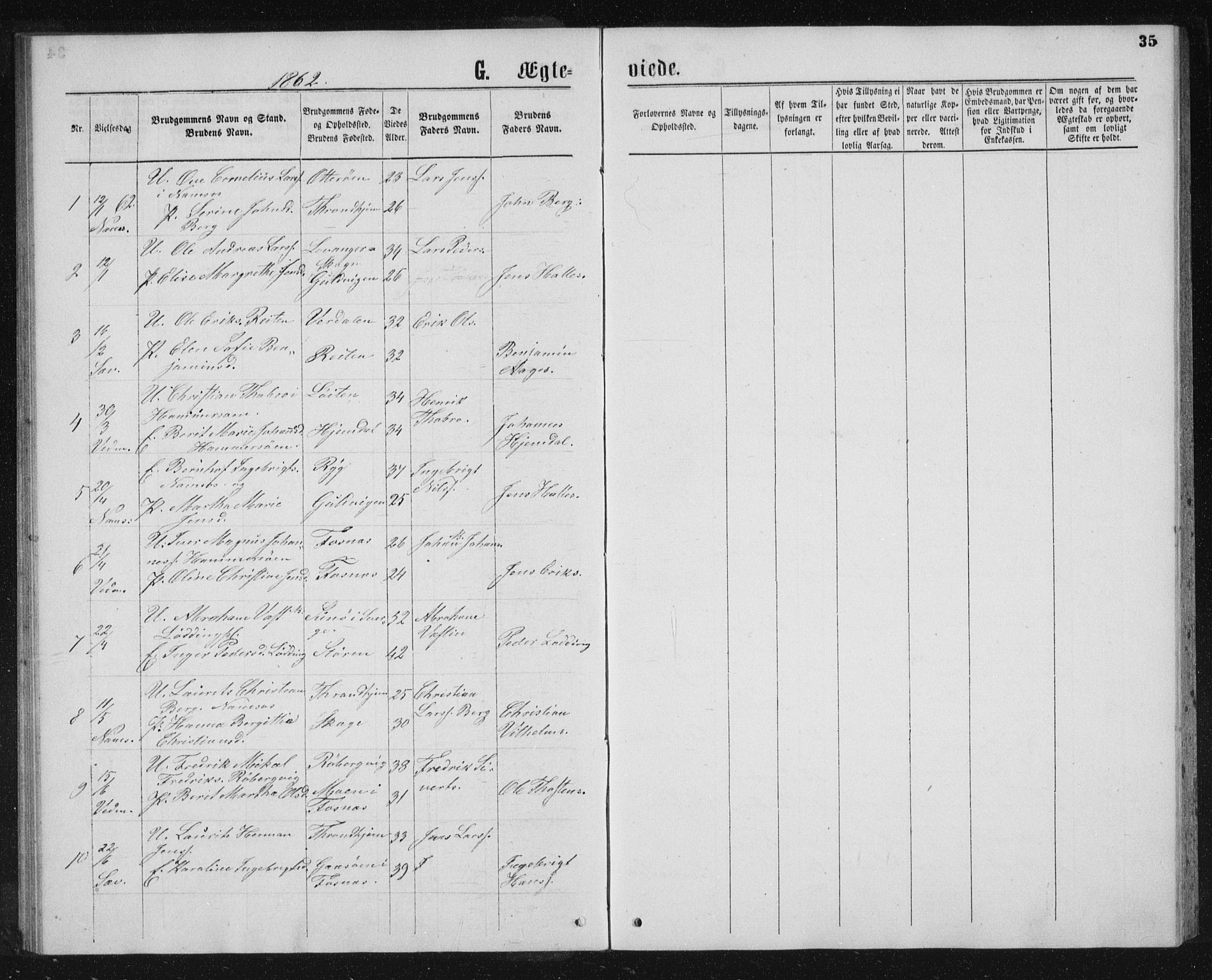 Ministerialprotokoller, klokkerbøker og fødselsregistre - Nord-Trøndelag, SAT/A-1458/768/L0568: Parish register (official) no. 768A03, 1836-1865, p. 35