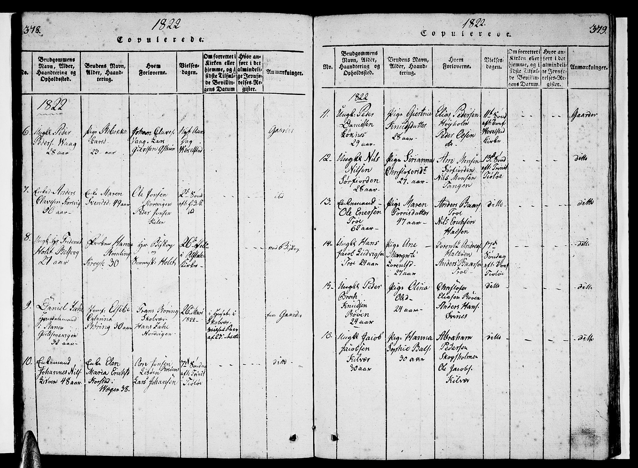 Ministerialprotokoller, klokkerbøker og fødselsregistre - Nordland, AV/SAT-A-1459/830/L0457: Parish register (copy) no. 830C01 /1, 1820-1842, p. 378-379