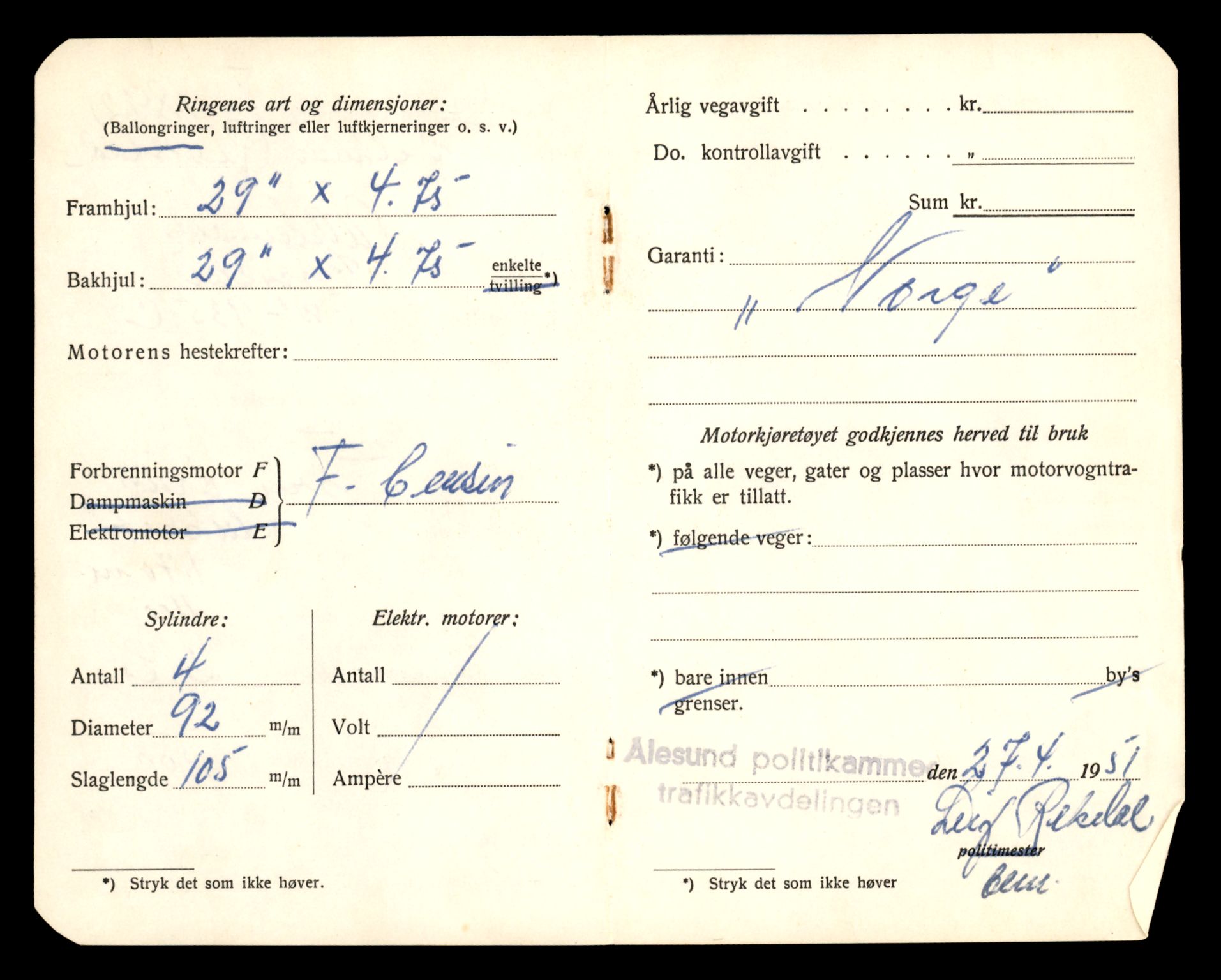 Møre og Romsdal vegkontor - Ålesund trafikkstasjon, AV/SAT-A-4099/F/Fe/L0016: Registreringskort for kjøretøy T 1851 - T 1984, 1927-1998, p. 867