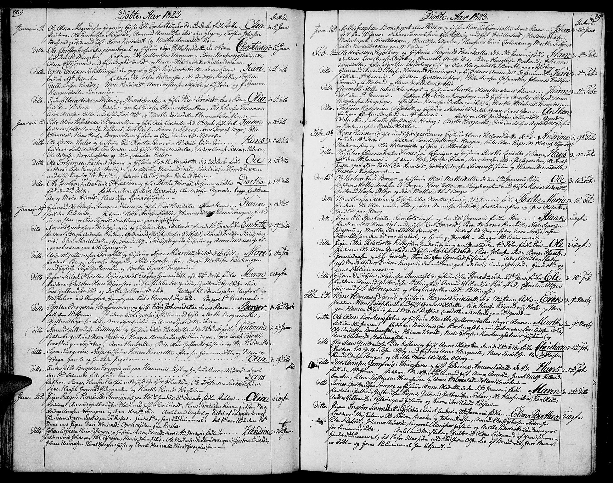 Vinger prestekontor, AV/SAH-PREST-024/H/Ha/Hab/L0002: Parish register (copy) no. 2, 1818-1834, p. 88-89