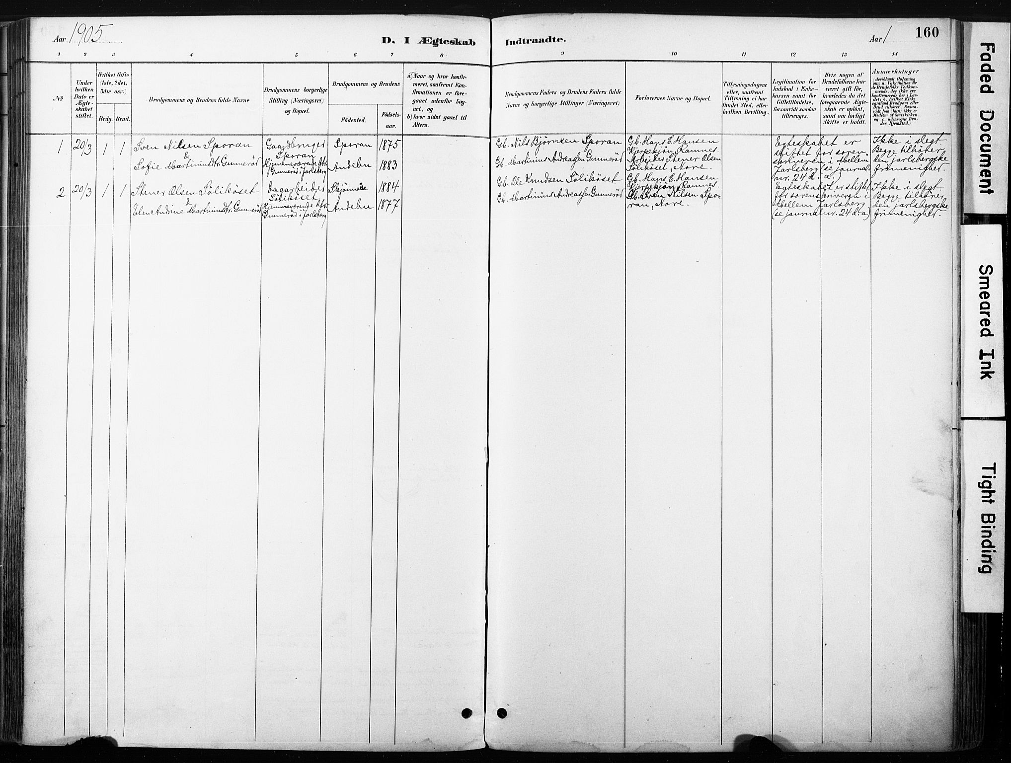 Nore kirkebøker, SAKO/A-238/F/Fb/L0002: Parish register (official) no. II 2, 1886-1906, p. 160