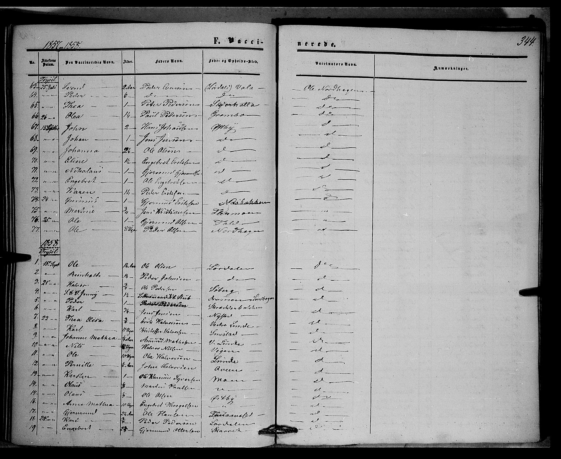 Trysil prestekontor, AV/SAH-PREST-046/H/Ha/Haa/L0005: Parish register (official) no. 5, 1851-1865, p. 344