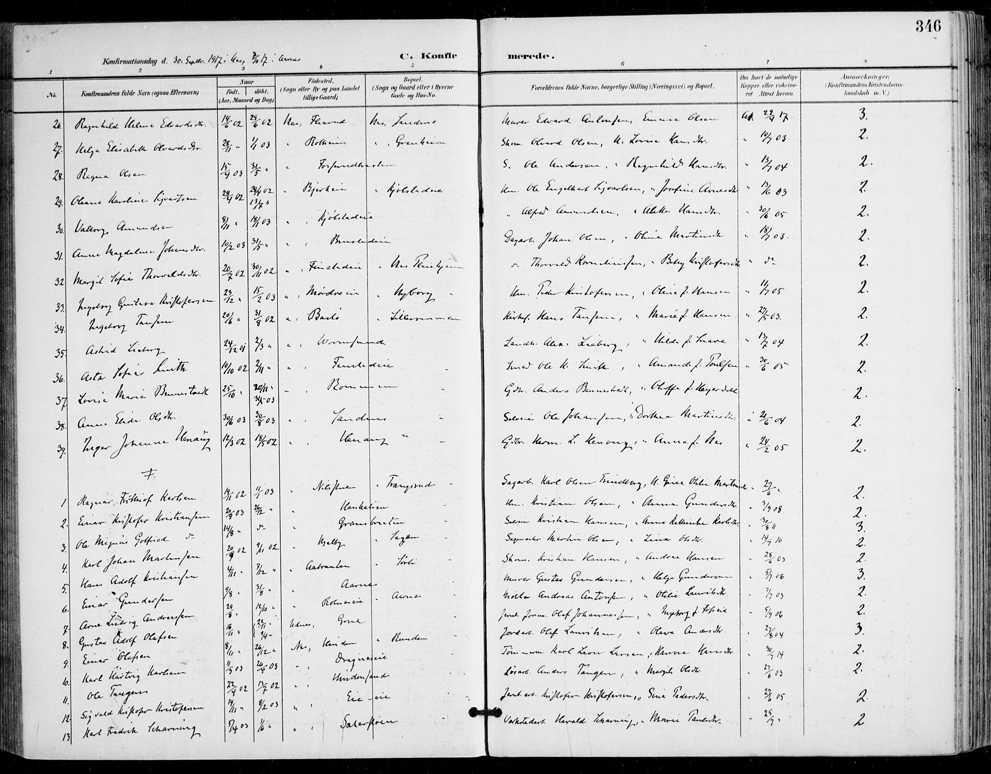 Nes prestekontor Kirkebøker, AV/SAO-A-10410/F/Fa/L0011: Parish register (official) no. I 11, 1899-1918, p. 346