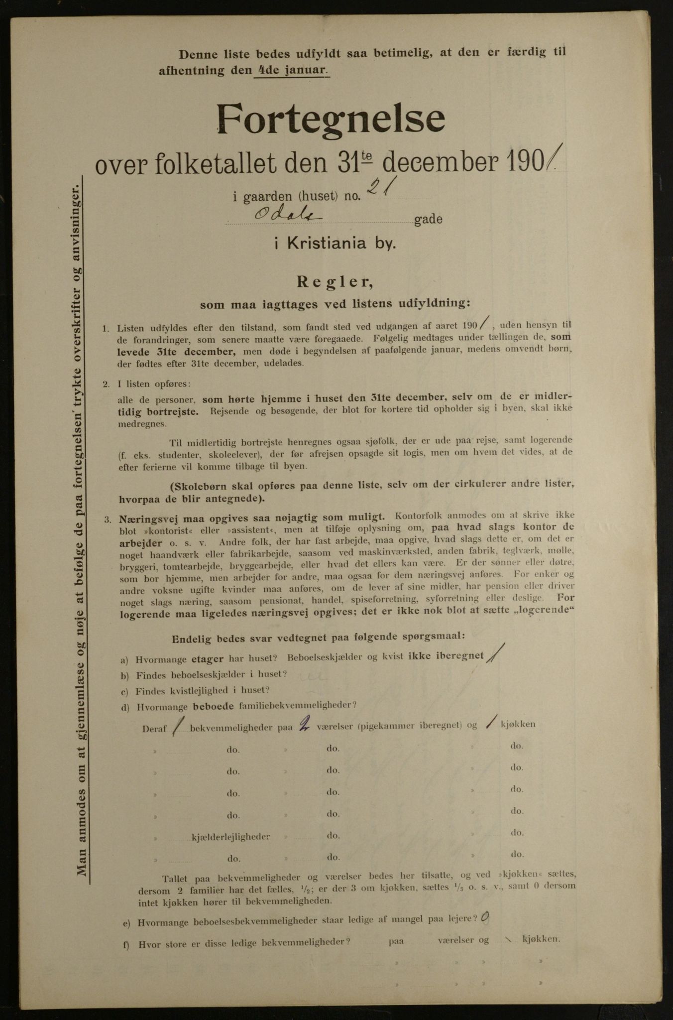 OBA, Municipal Census 1901 for Kristiania, 1901, p. 11445