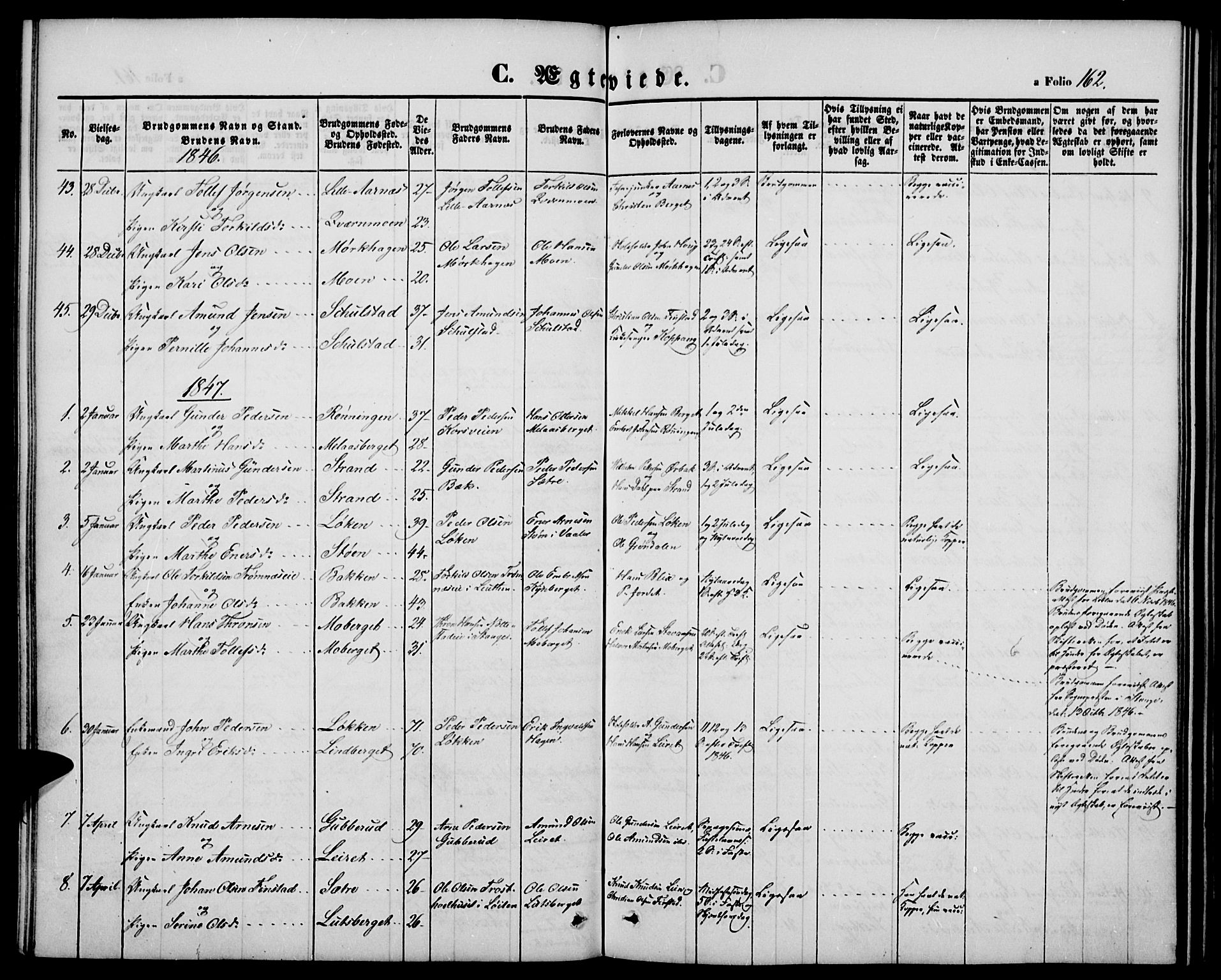 Elverum prestekontor, SAH/PREST-044/H/Ha/Hab/L0002: Parish register (copy) no. 2, 1845-1855, p. 162