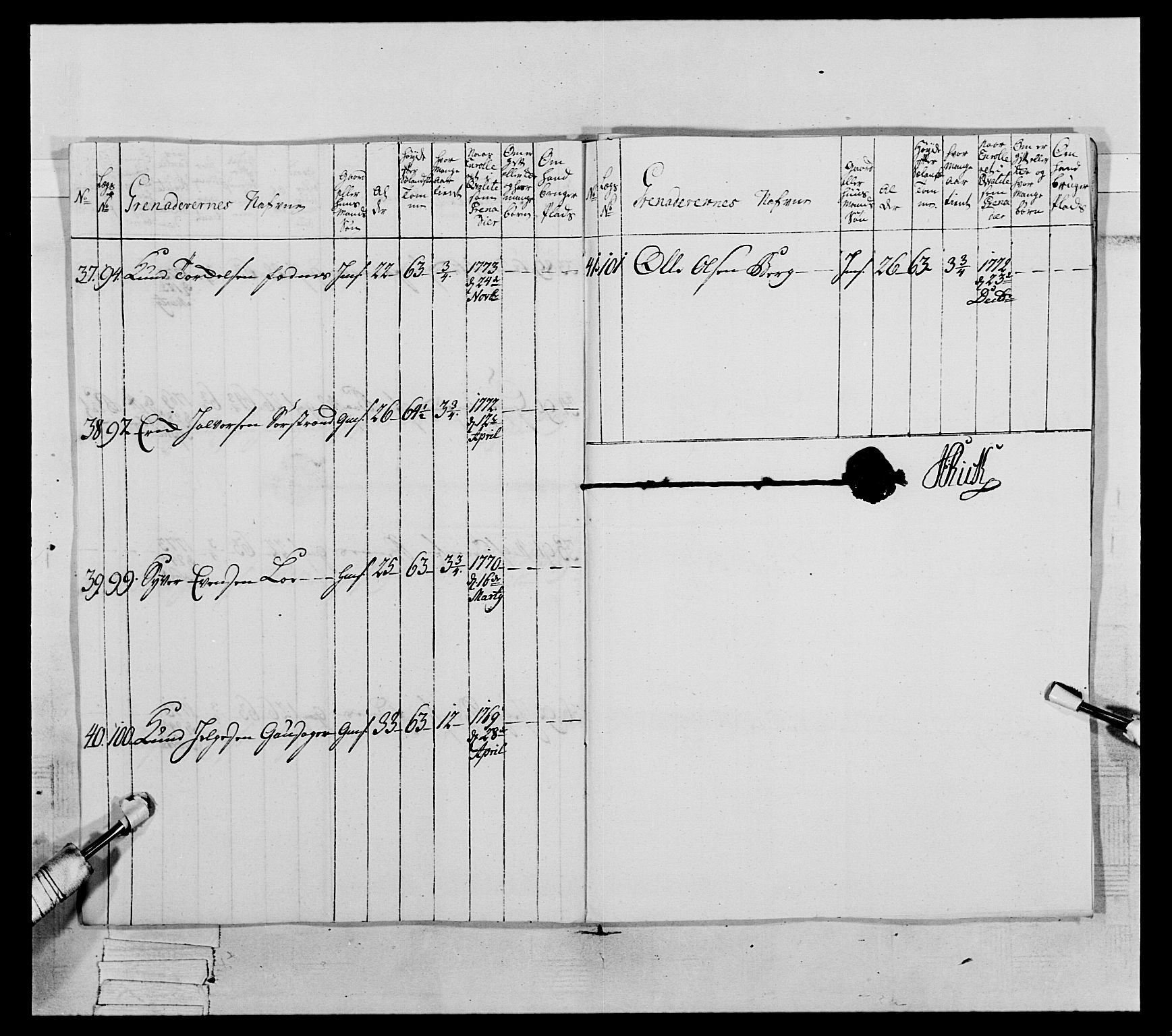 Generalitets- og kommissariatskollegiet, Det kongelige norske kommissariatskollegium, AV/RA-EA-5420/E/Eh/L0063: 2. Opplandske nasjonale infanteriregiment, 1773, p. 224