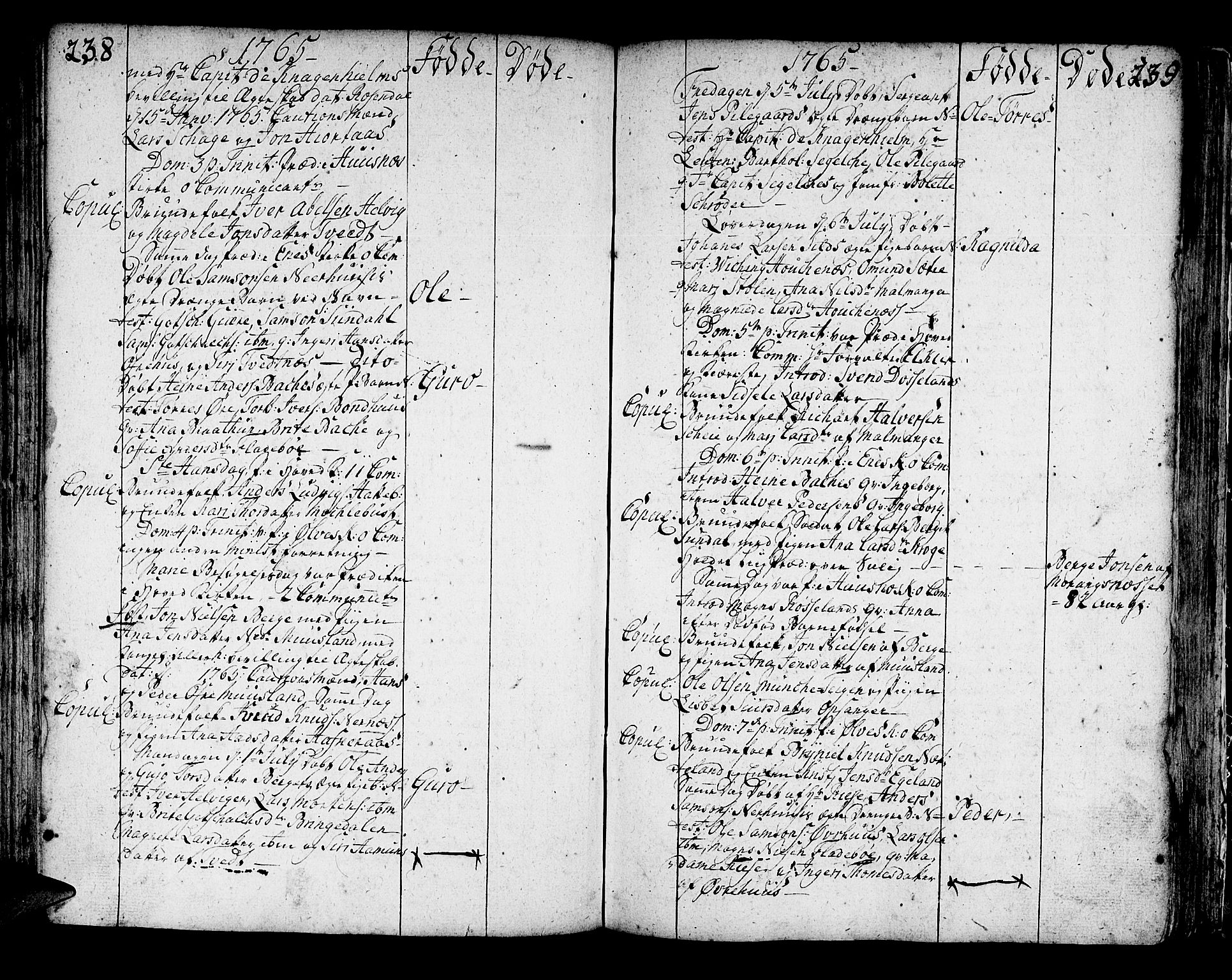 Kvinnherad sokneprestembete, SAB/A-76401/H/Haa: Parish register (official) no. A 3, 1754-1777, p. 238-239