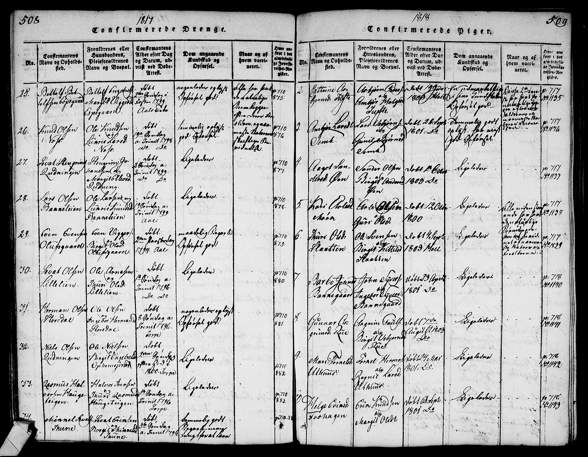 Ål kirkebøker, AV/SAKO-A-249/G/Ga/L0001: Parish register (copy) no. 1, 1815-1829, p. 510-511