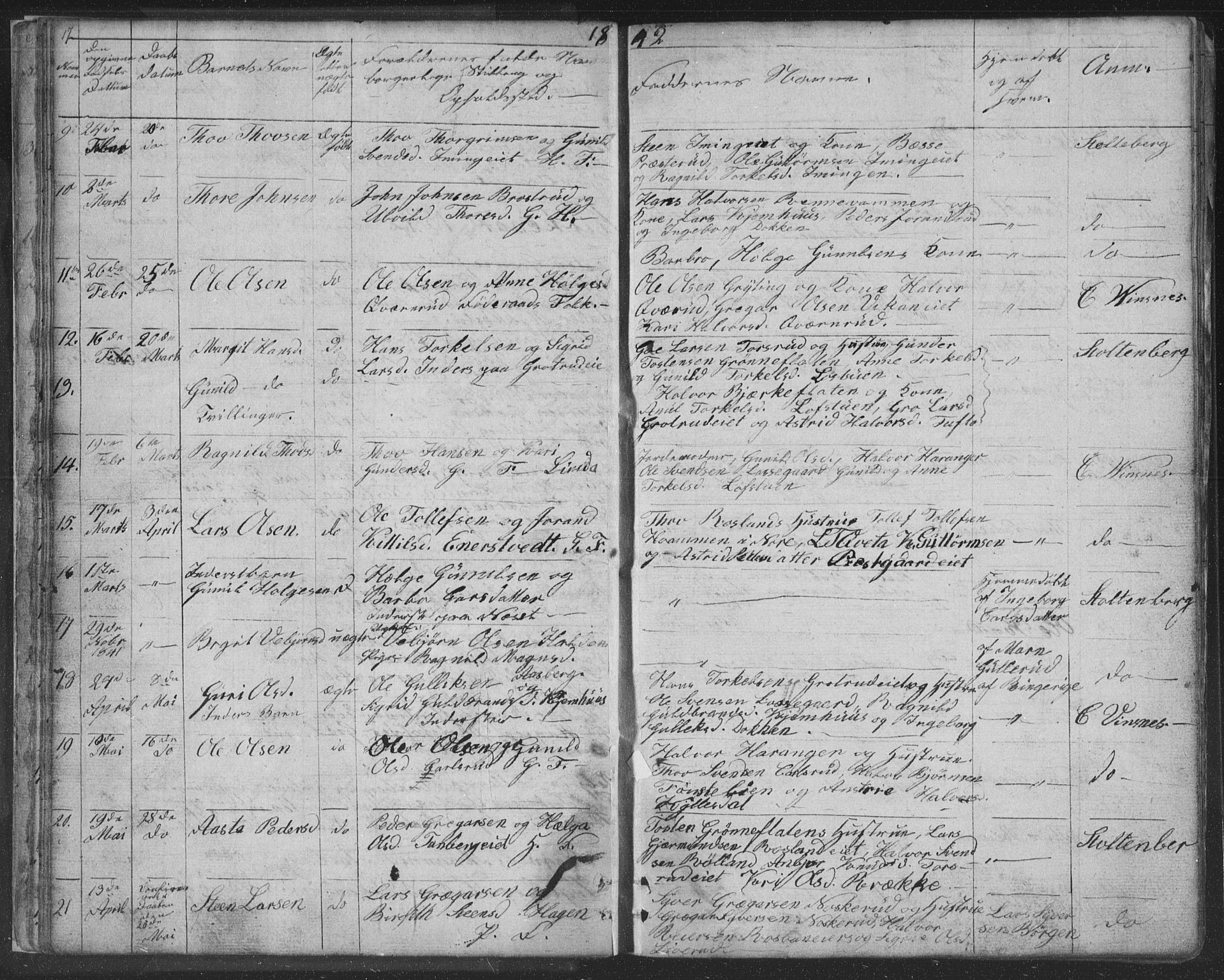 Nore kirkebøker, SAKO/A-238/F/Fc/L0002: Parish register (official) no. III 2, 1836-1861, p. 17