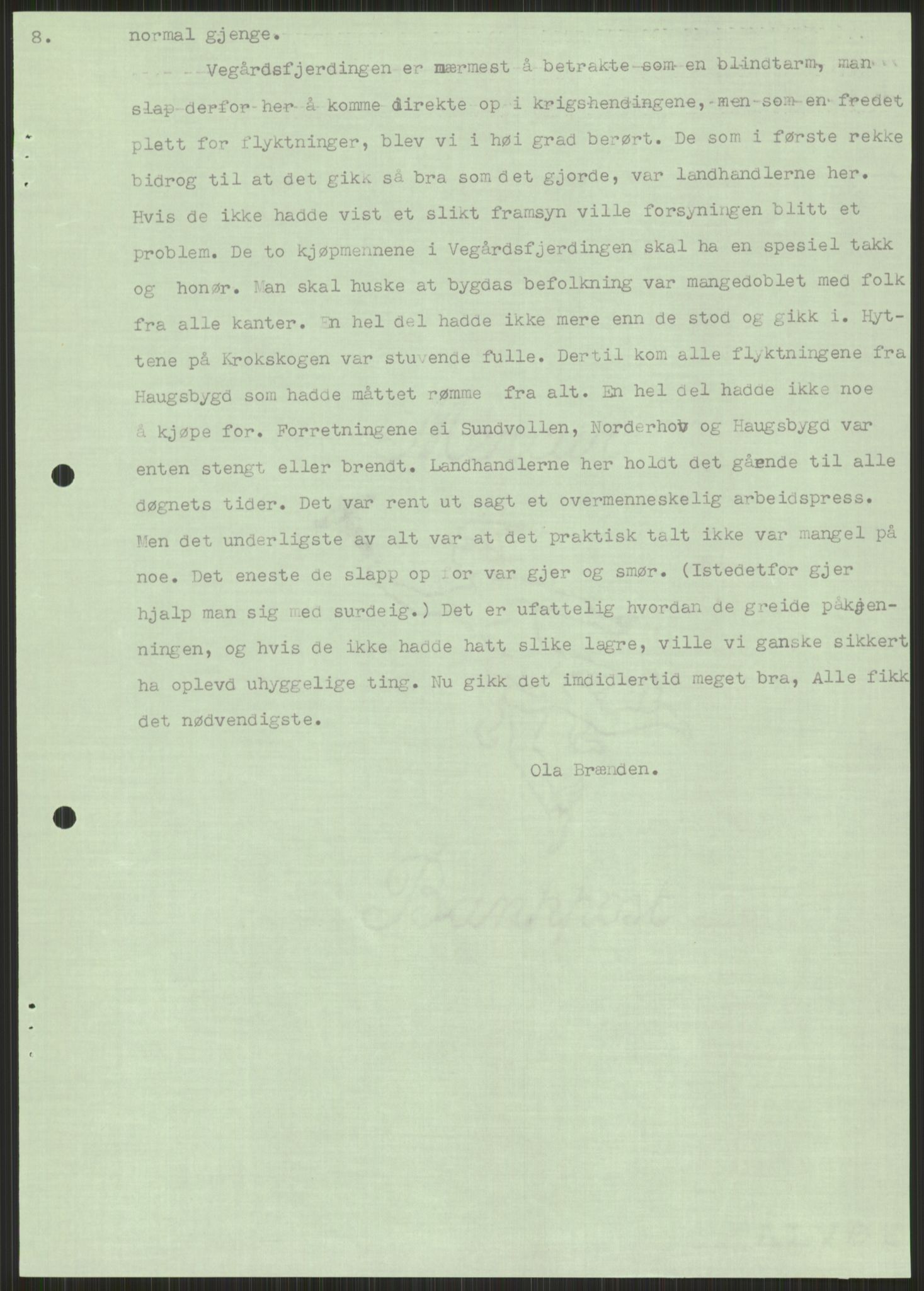 Forsvaret, Forsvarets krigshistoriske avdeling, AV/RA-RAFA-2017/Y/Ya/L0014: II-C-11-31 - Fylkesmenn.  Rapporter om krigsbegivenhetene 1940., 1940, p. 478