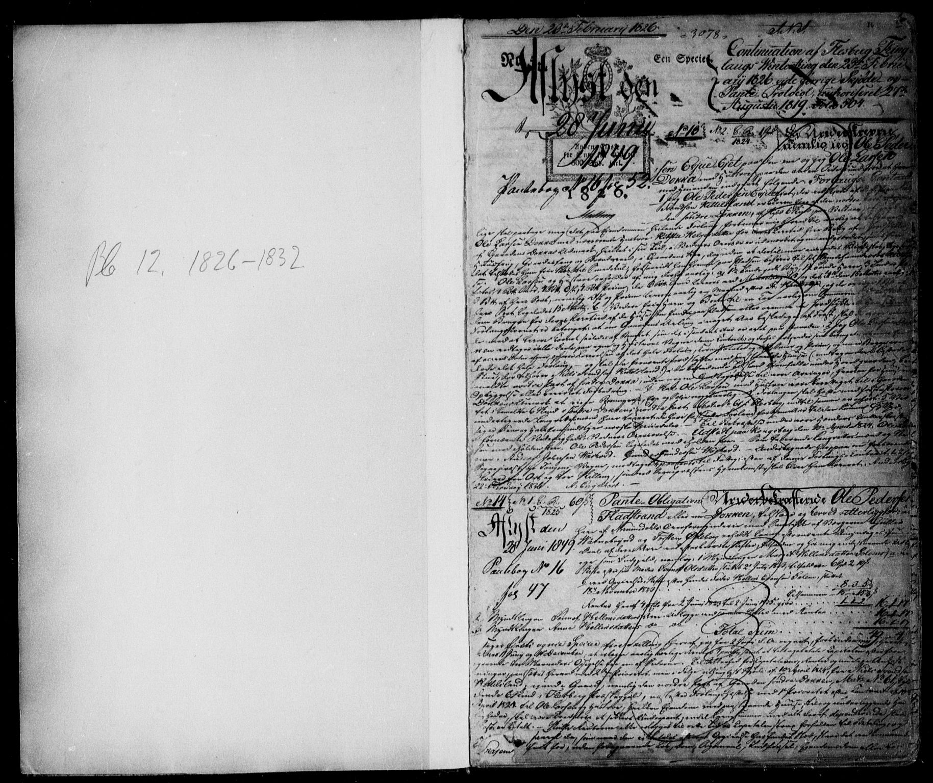 Numedal og Sandsvær sorenskriveri, SAKO/A-128/G/Ga/Gaa/L0012: Mortgage book no. I 12, 1826-1832