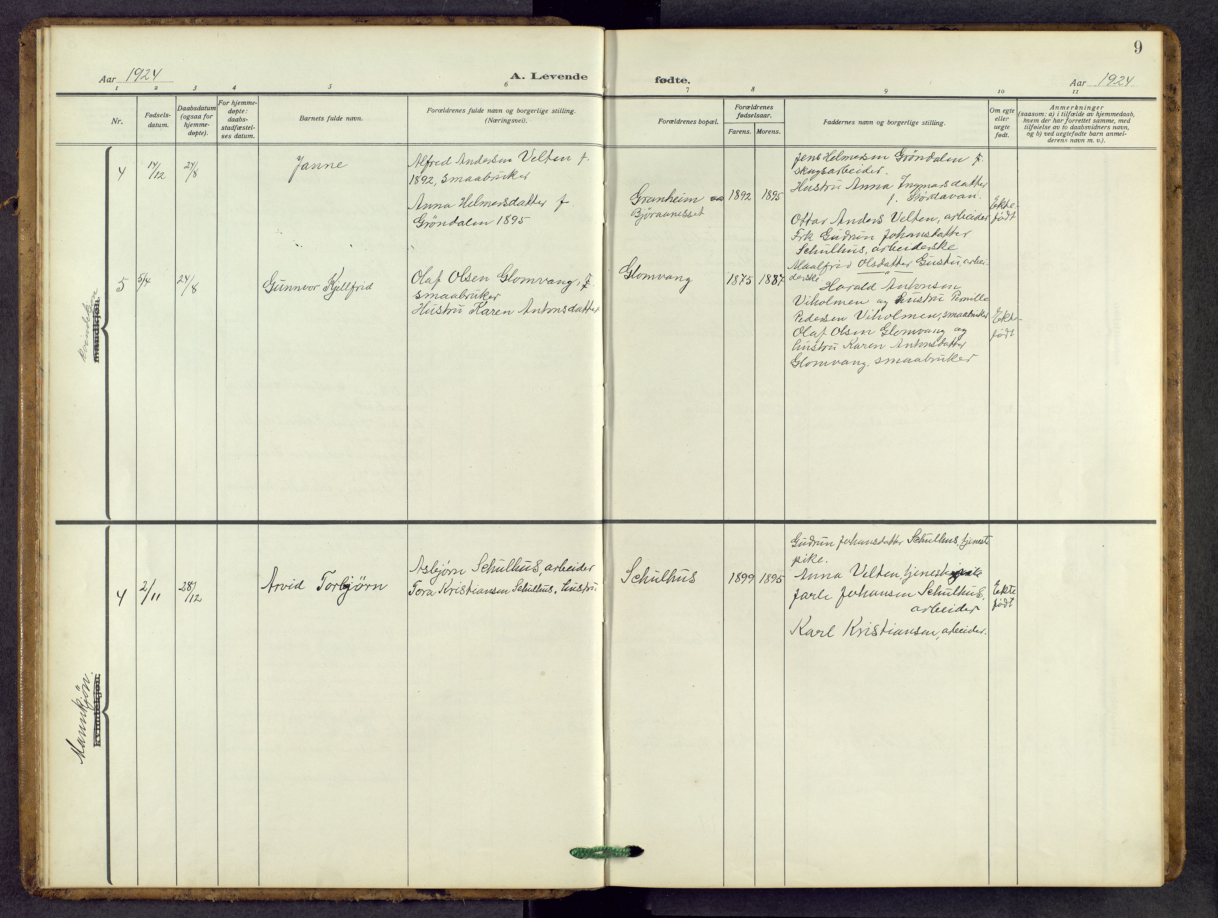 Stor-Elvdal prestekontor, AV/SAH-PREST-052/H/Ha/Hab/L0007: Parish register (copy) no. 7, 1921-1959, p. 9