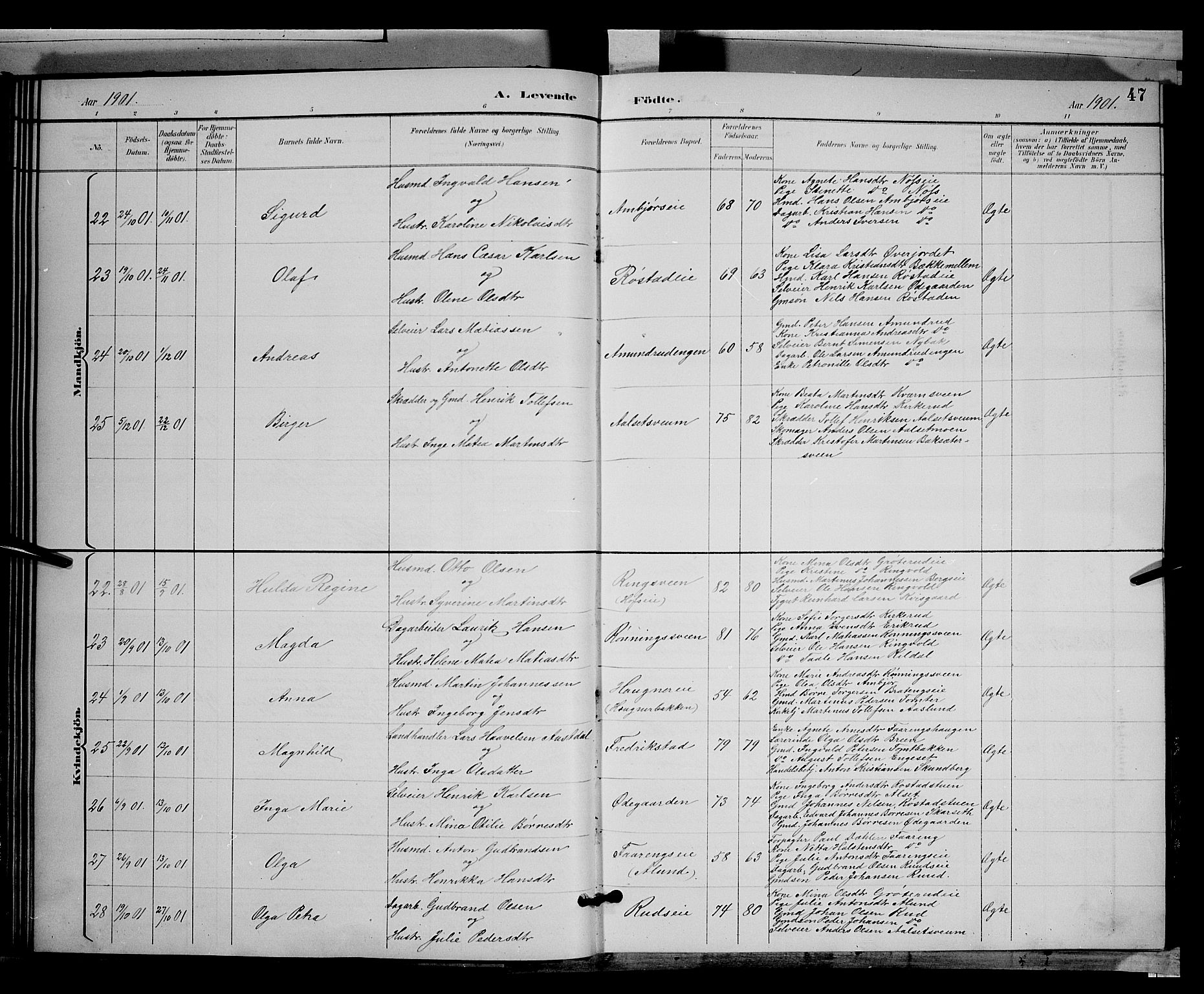 Biri prestekontor, AV/SAH-PREST-096/H/Ha/Hab/L0003: Parish register (copy) no. 3, 1892-1905, p. 47