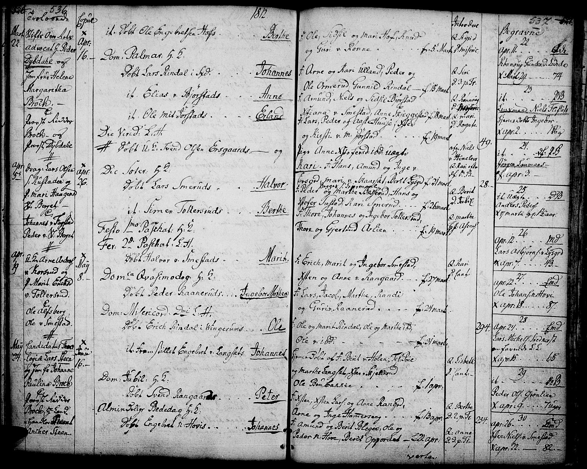 Fåberg prestekontor, AV/SAH-PREST-086/H/Ha/Haa/L0002: Parish register (official) no. 2, 1775-1818, p. 536-537