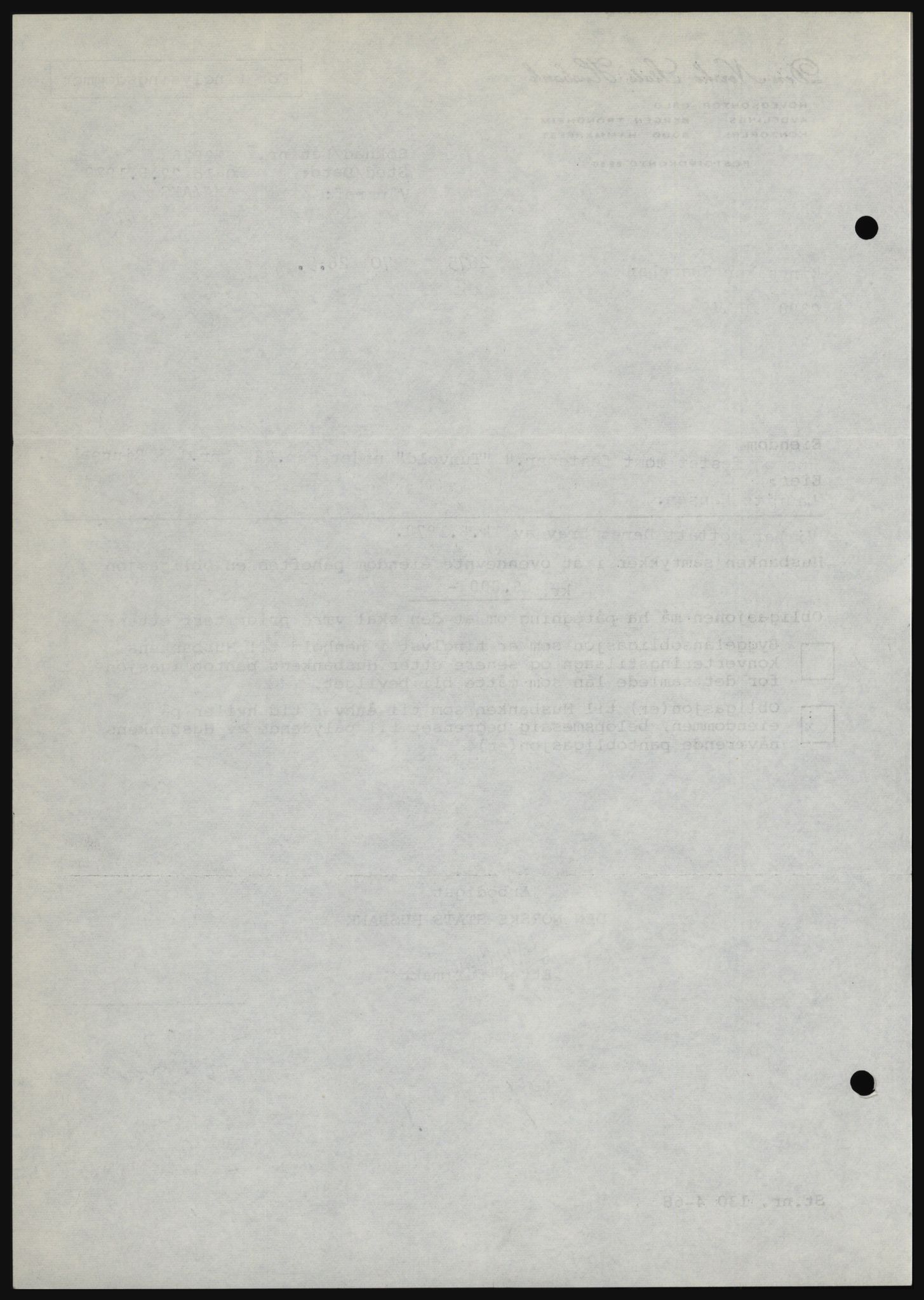 Nord-Hedmark sorenskriveri, SAH/TING-012/H/Hc/L0033: Mortgage book no. 33, 1970-1970, Diary no: : 2675/1970