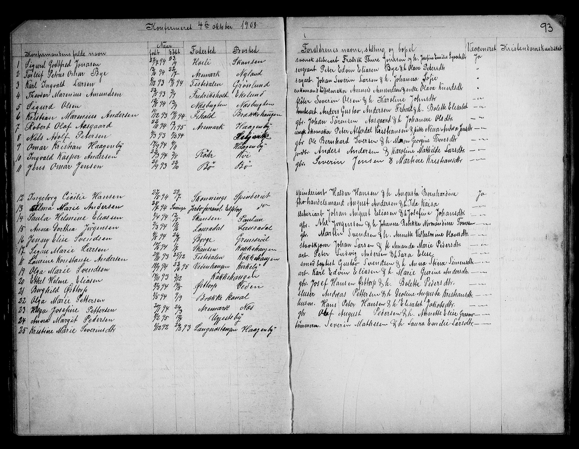 Berg prestekontor Kirkebøker, SAO/A-10902/G/Gb/L0001: Parish register (copy) no. II 1, 1874-1946, p. 93