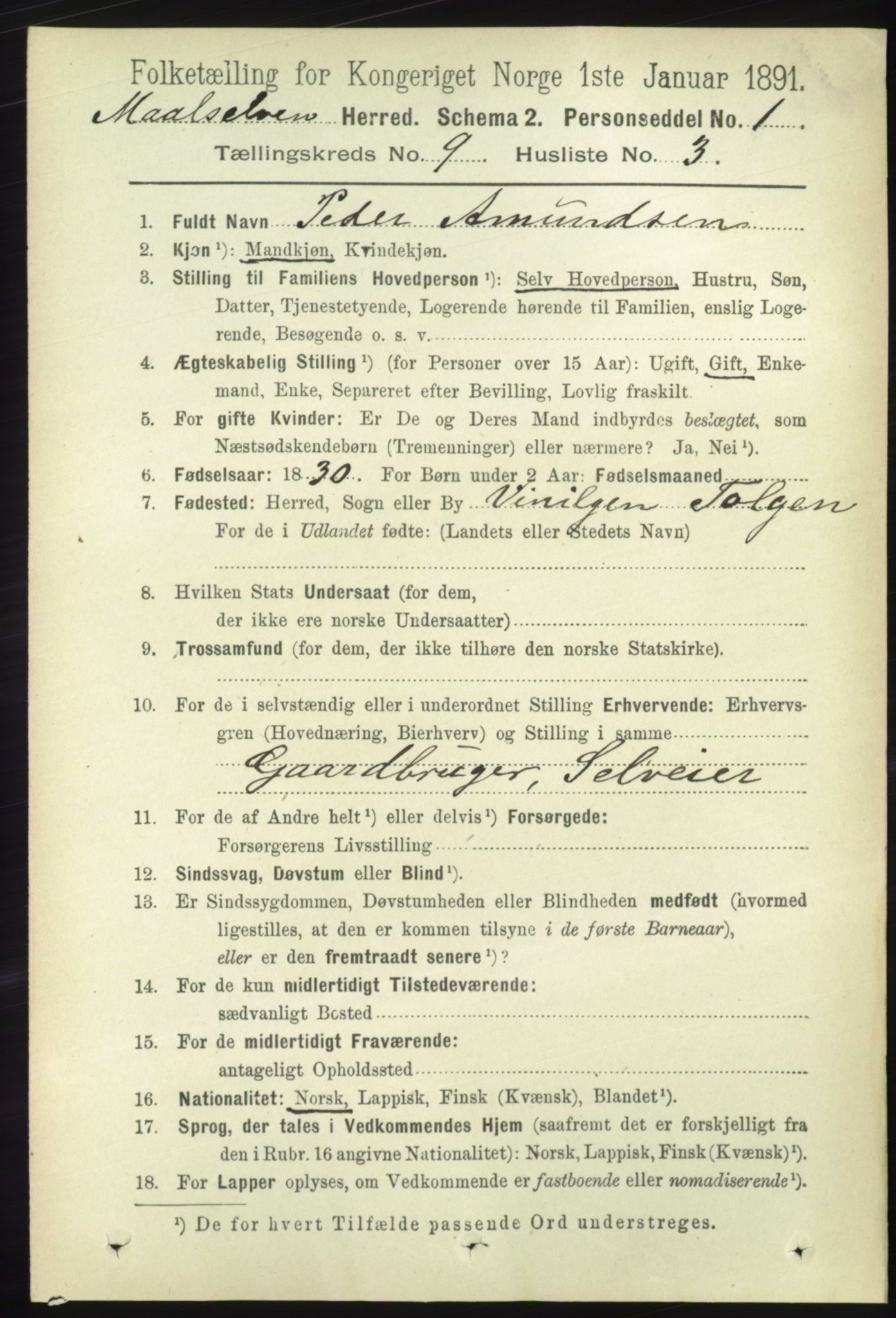RA, 1891 census for 1924 Målselv, 1891, p. 2759